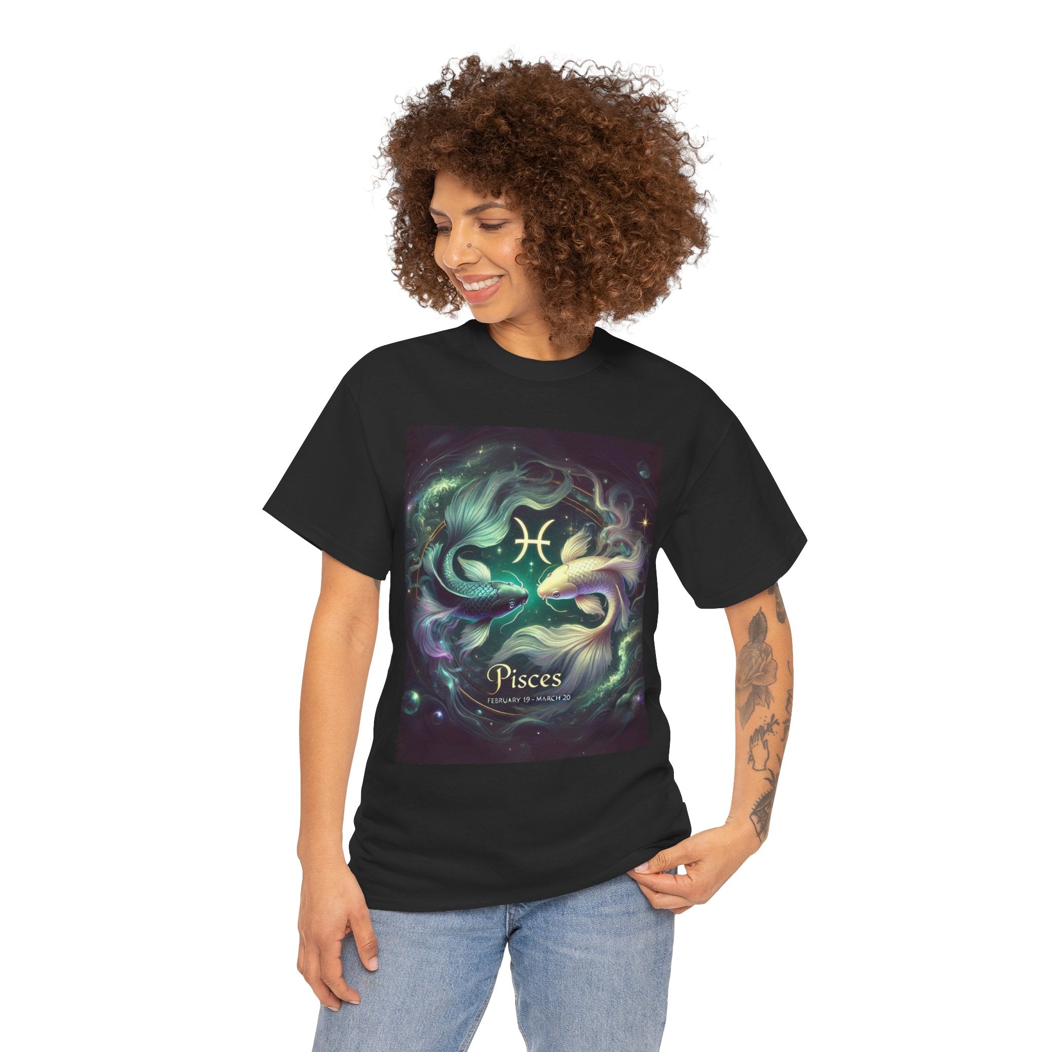 Pisces Zodiac Unisex Tee - Wearable Art, Unique Gift, Casual Ware, Birthday Present, Zodiac Apparel