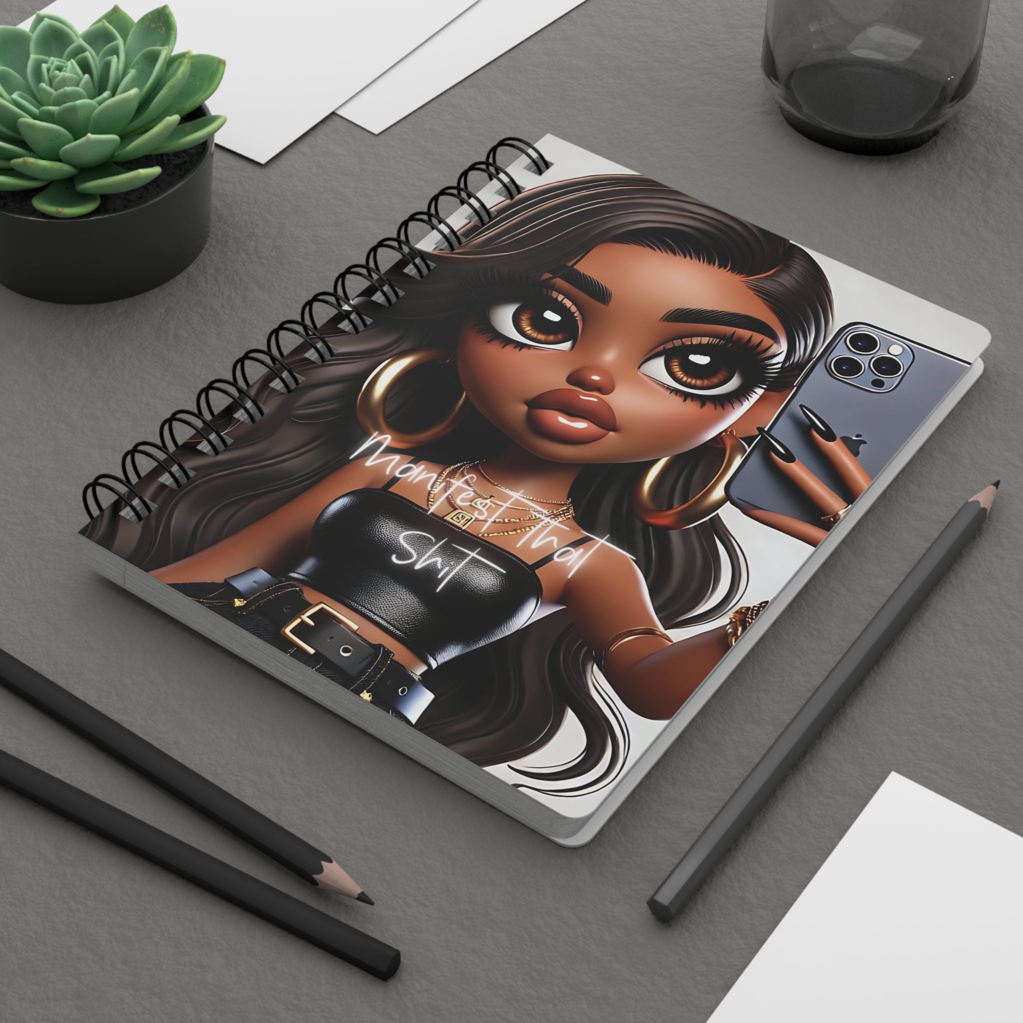 Essence Manifest That Shit Spiral Bound Journal, Empowerment Journal, Motivational Notebook, Goal Setting Journal, Self-Care Gift, Unique Stationery