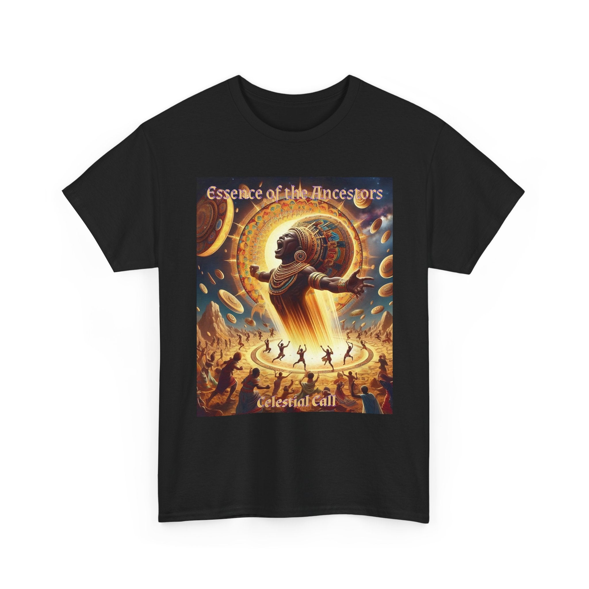 Essence of the Ancestors (Celestial Call) Unisex Tee - Wearable Afrocentric Art, Unique Gift, Casual Ware, Birthday Present, Celebration Apparel