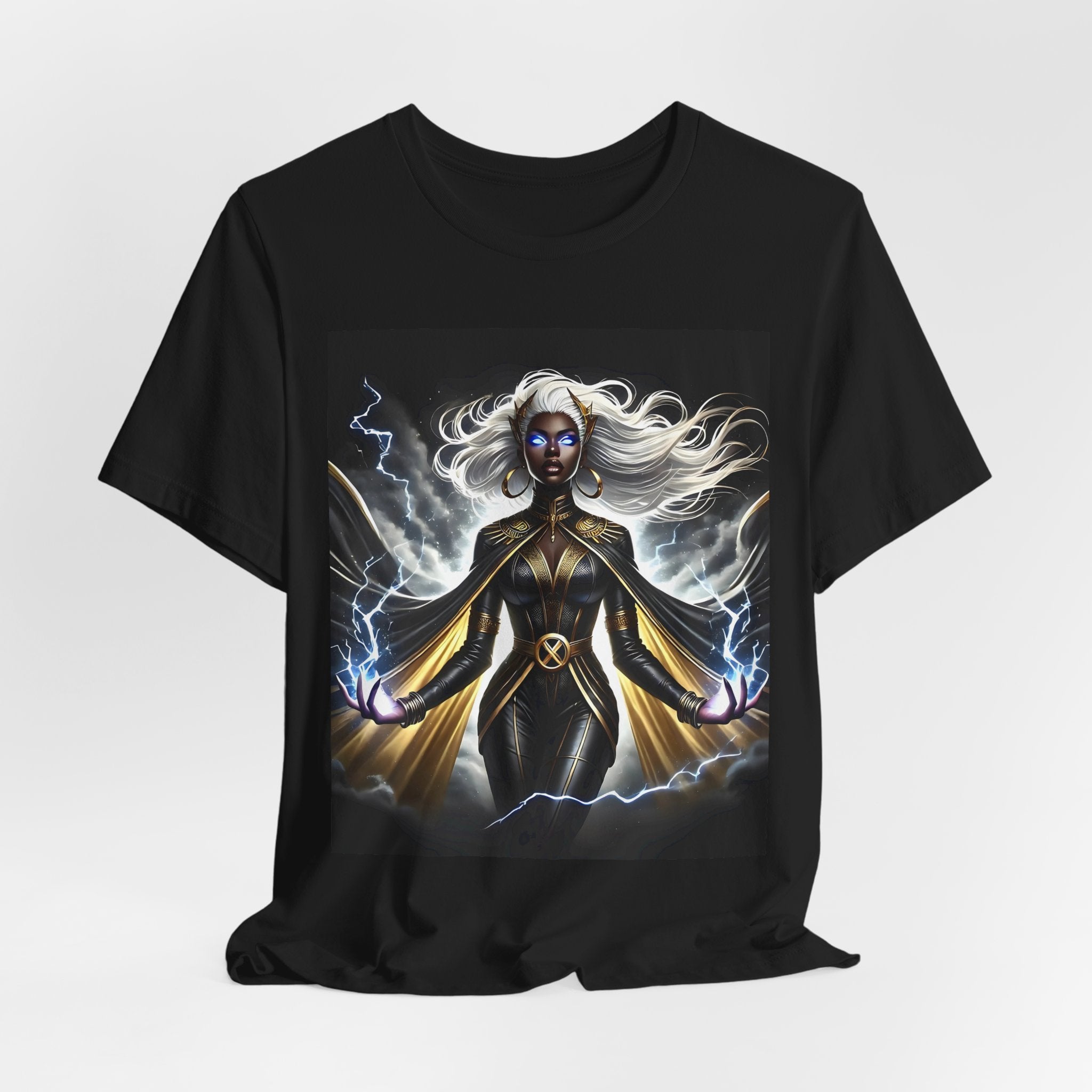 Essence Storm Goddess Tee: Unisex Jersey Short Sleeve Tee, Witchy Shirt, Lightning Graphic Tee, Fantasy Apparel, Gift for Nerds, Sci-Fi Outfit