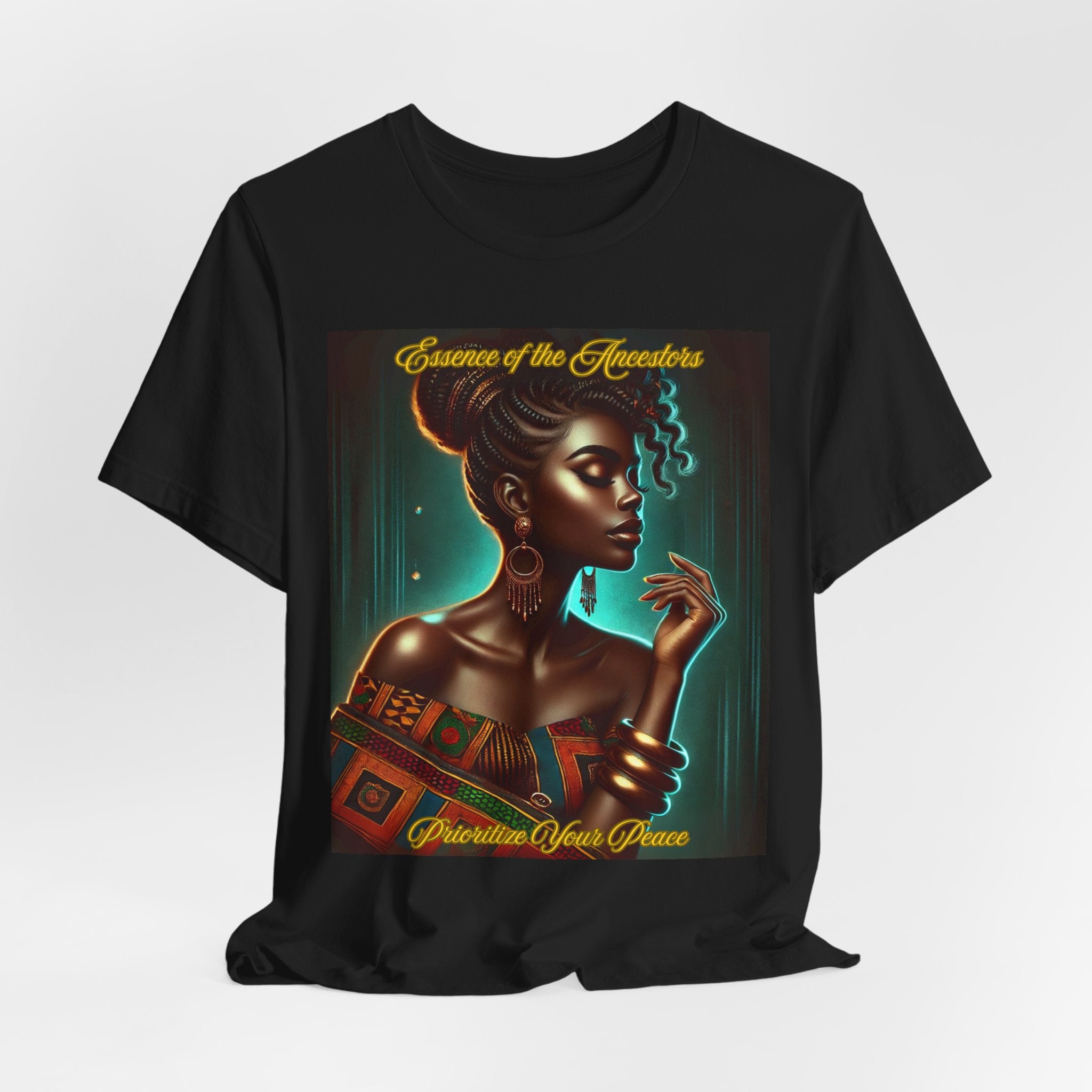 Essence of the Ancestors Prioritize Your Peace – Heritage, Art Lover's Gift, Unique Fashion Statement, Afrocentric Tee, Vintage Retro Style