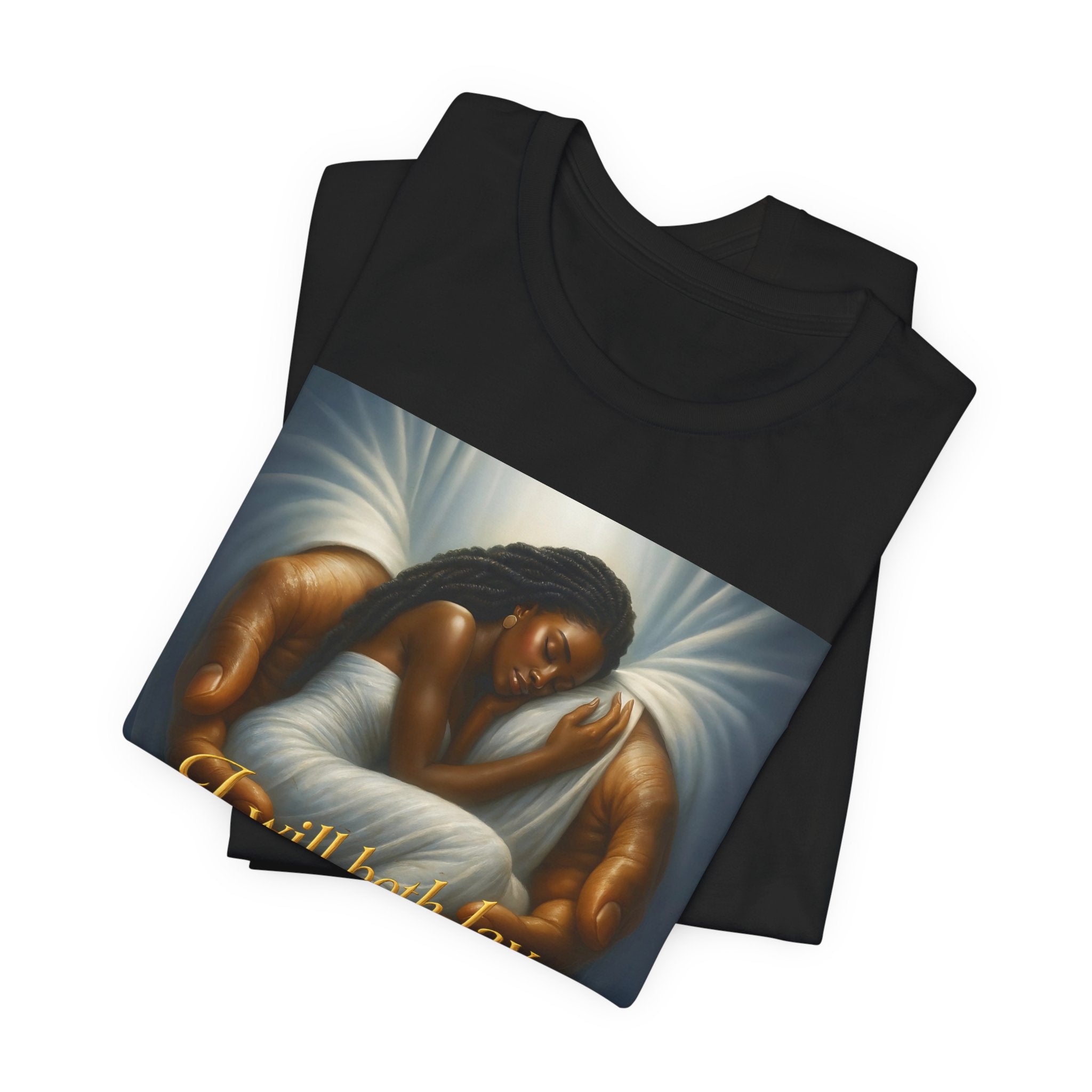 Essence Spiritual Comfort Tee, Psalm 4:8 Inspirational Shirt, Relaxation Gift, Faith-Based Apparel, Unisex Motivational T-Shirt