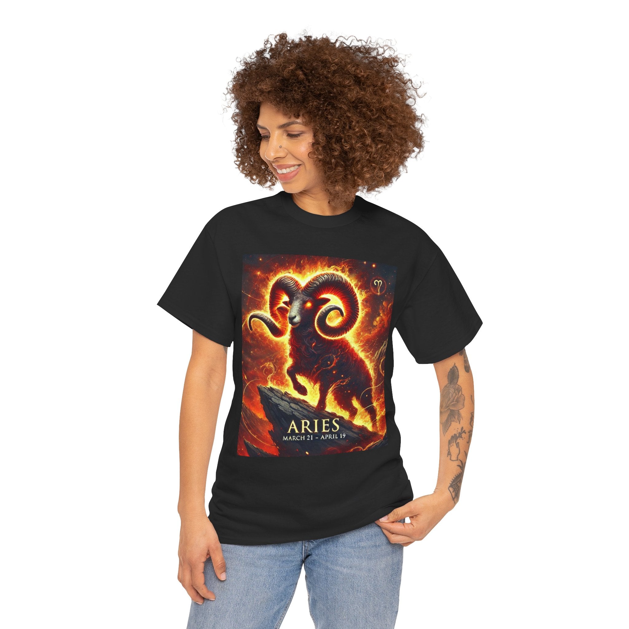 Aries Zodiac Unisex Tee - Wearable Art, Unique Gift, Casual Ware, Birthday Present, Zodiac Apparel