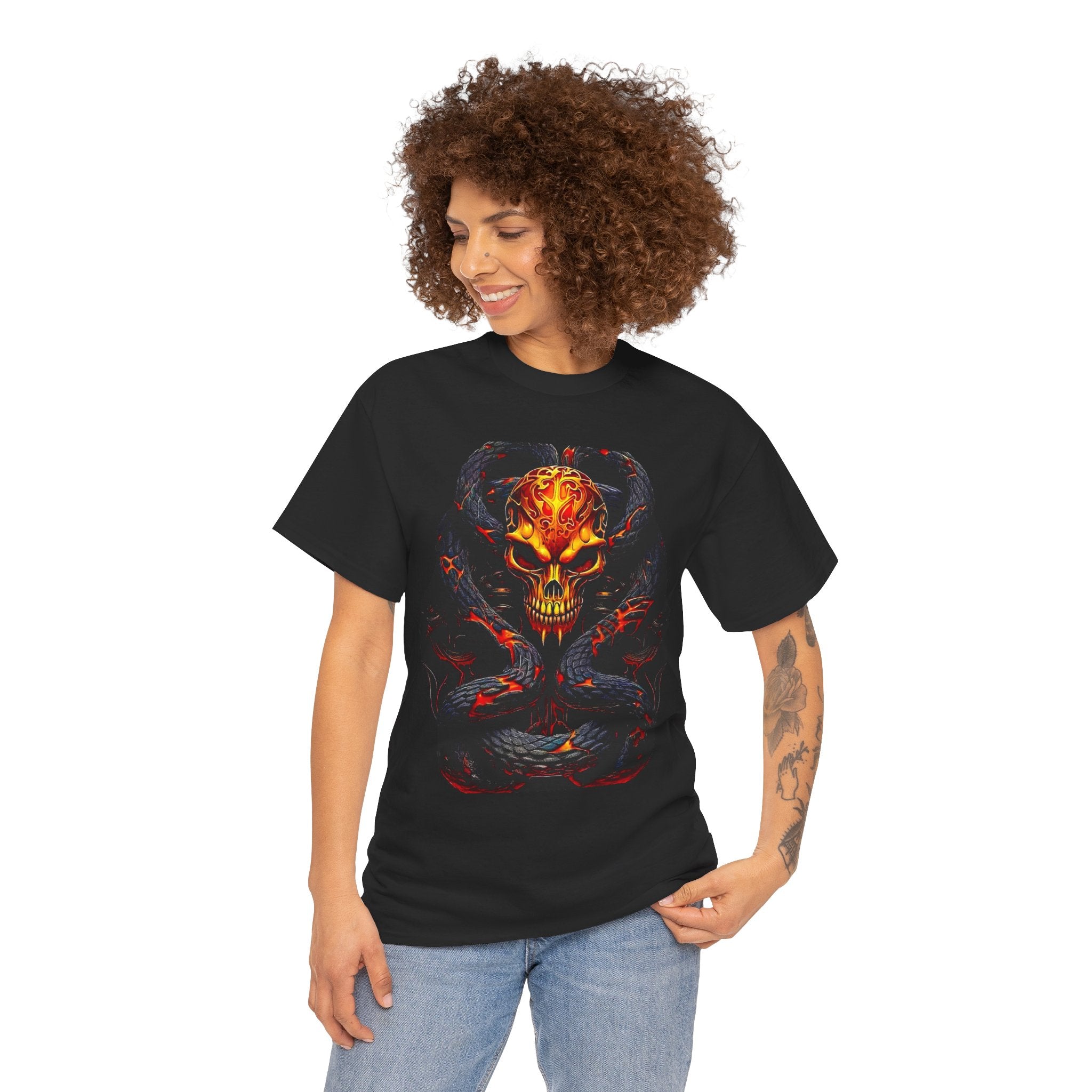 Halloween Nightmares (Skull and Snake) Unisex Tee - Wearable Art, Unique Gift, Casual Ware, Birthday Present, Halloween Apparel