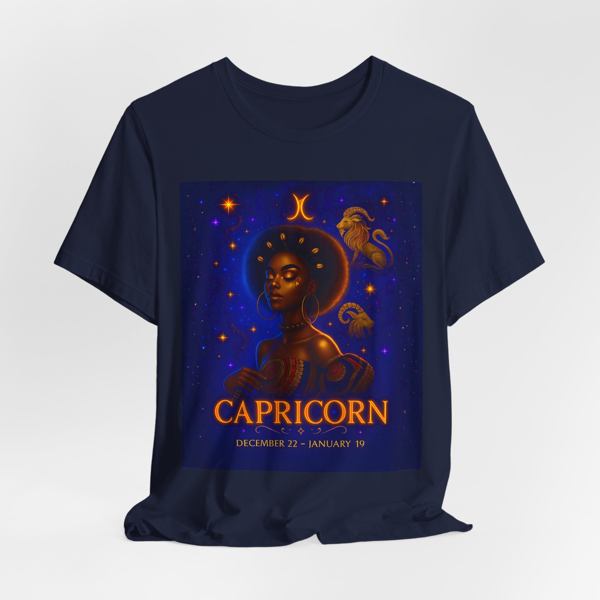 Essence of the Ancestors Capricorn Unisex Jersey Tee - Zodiac Sign Shirt for Astrology Lovers, Birthday Gift, Horoscope T-Shirt, Cosmic Apparel, Starry Nights