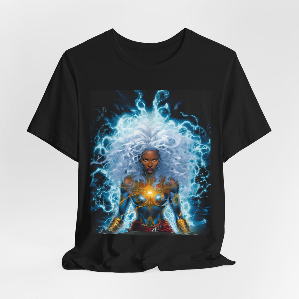 Essence Storm Goddess Tee (3): Unisex Jersey Short Sleeve Tee, Witchy Shirt, Lightning Graphic Tee, Fantasy Apparel, Gift for Nerds, Sci-Fi Outfit