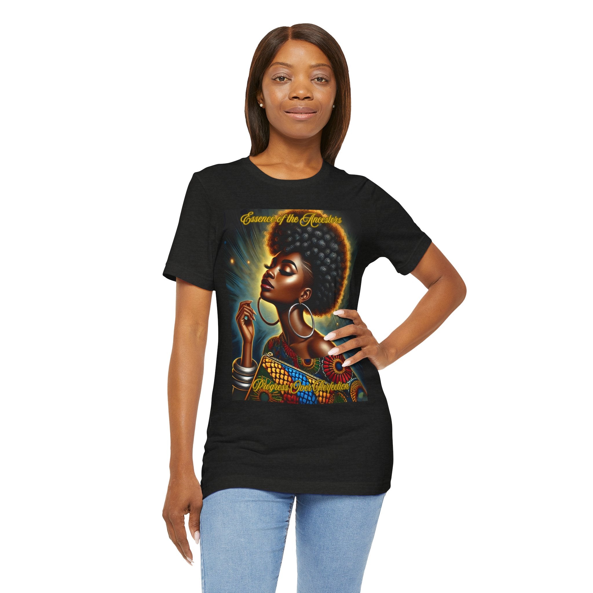 Essence of the Ancestors (Progress Over Perfection), Afrocentric Shirt, Gift for Her, Celebration of Heritage, Black History Month, Casual Wear
