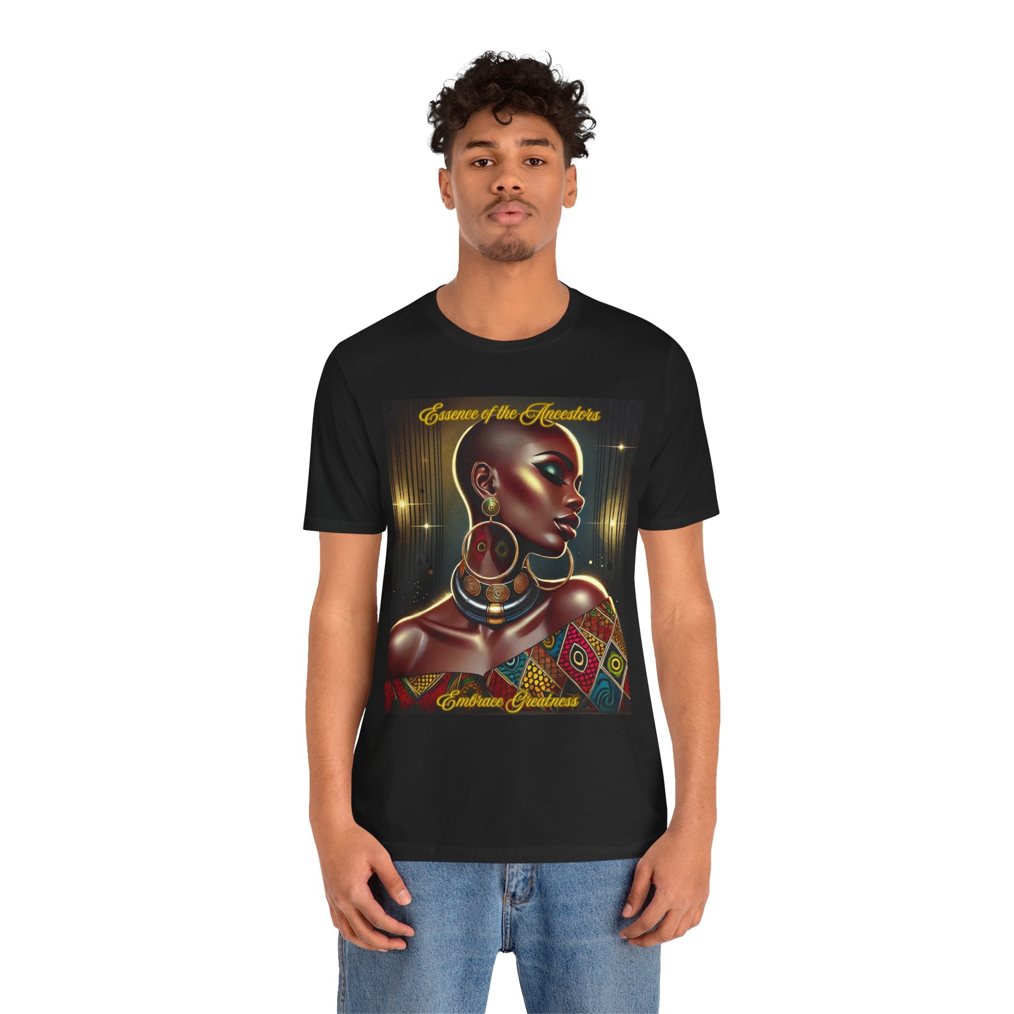 Essence of the Ancestors (Embrace Greatness) Graphic Tee, Cultural Heritage Shirt, Unisex Short Sleeve T-Shirt, Afrocentric Fashion, Gift for Art Lovers