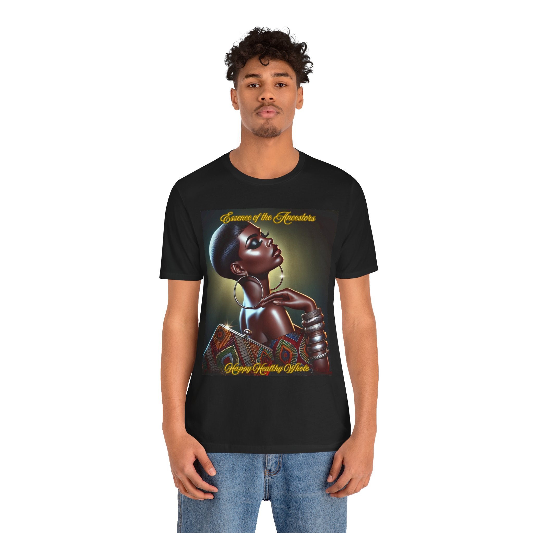 Essence of the Ancestors (Happy Healthy Whole) Graphic Tee for Unisex, Affirmation T-Shirt, Cultural Pride Wear, Gifts for Her, Mixed Heritage Fashion