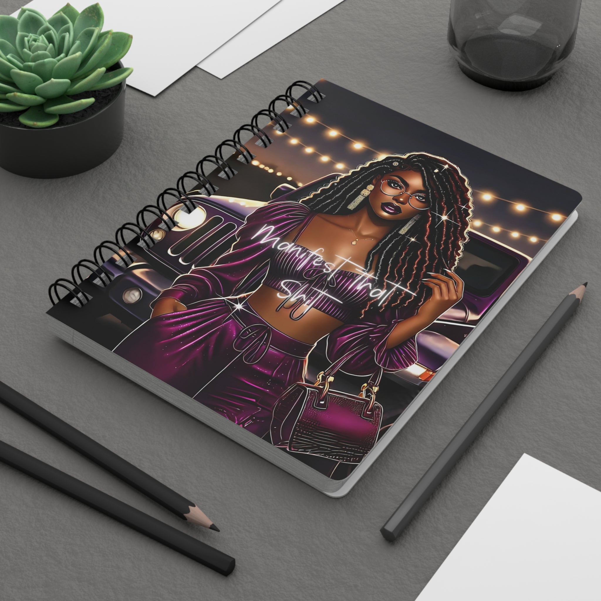 Essence of the Ancestors - Manifest That Shit Spiral Bound Journal for Self-Expression, Creative Writing, Personal Reflections, Gift for Her, Trendy Notebook