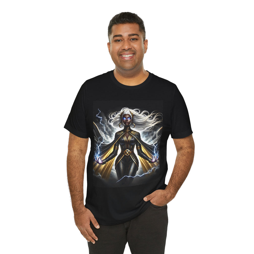 Essence Storm Goddess Tee: Unisex Jersey Short Sleeve Tee, Witchy Shirt, Lightning Graphic Tee, Fantasy Apparel, Gift for Nerds, Sci-Fi Outfit
