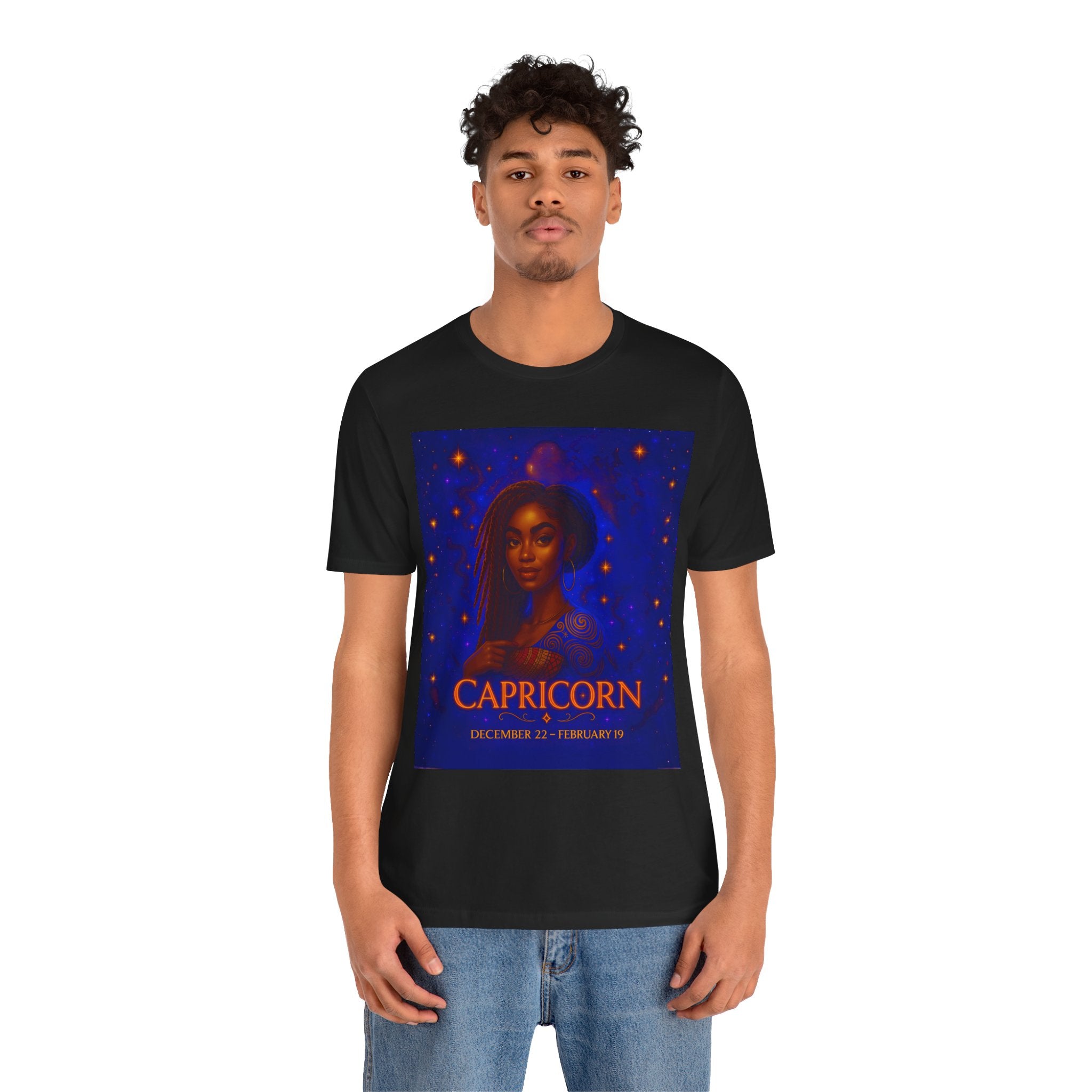 Essence Capricorn Unisex Jersey Tee - Zodiac Sign Shirt for Astrology Lovers, Birthday Gift, Horoscope T-Shirt, Cosmic Apparel, Starry Nights