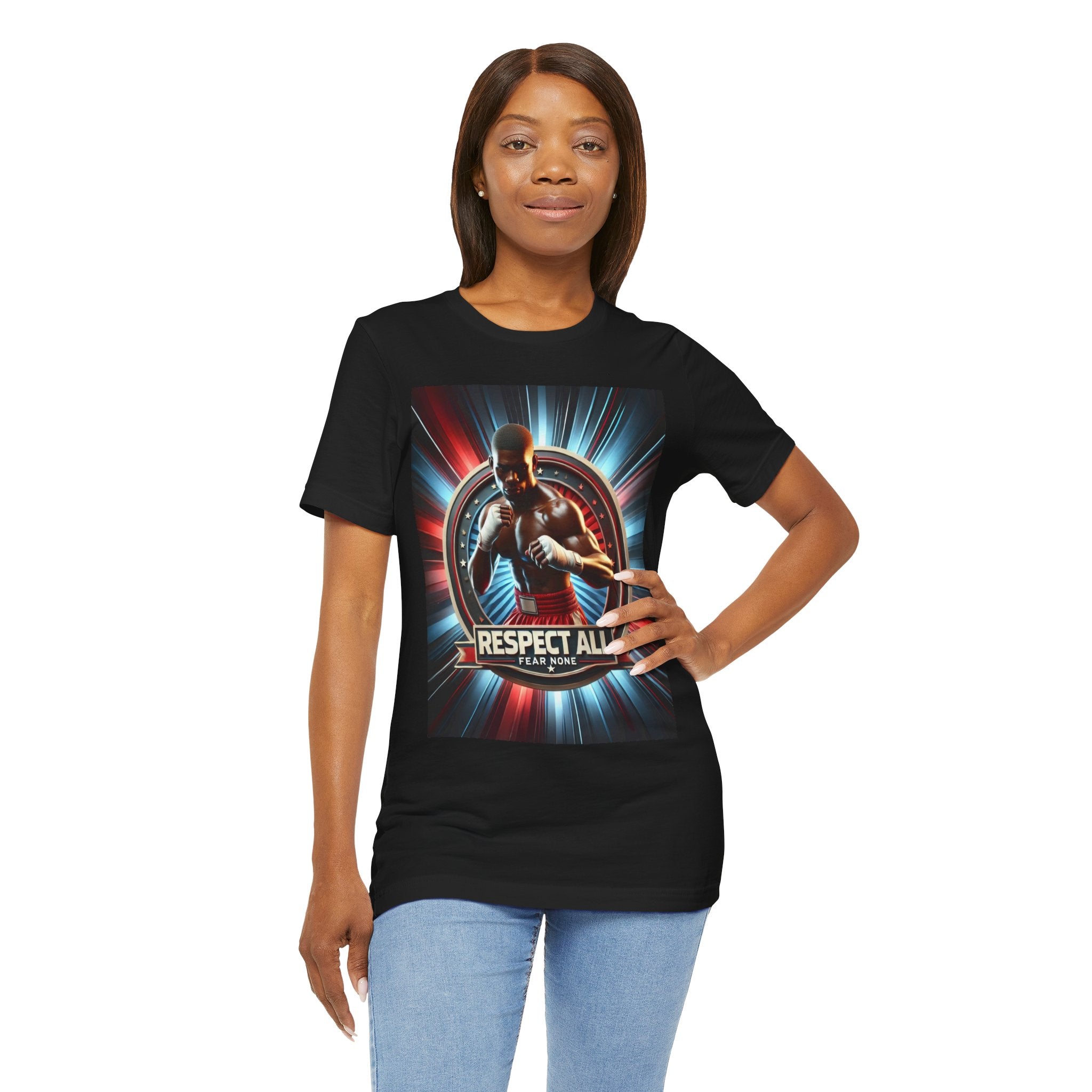 Essence Boxing Tee Respect All, T-Shirt for Gym Lovers, Gift for Fighters, Sporty Top, Unisex Workout Apparel