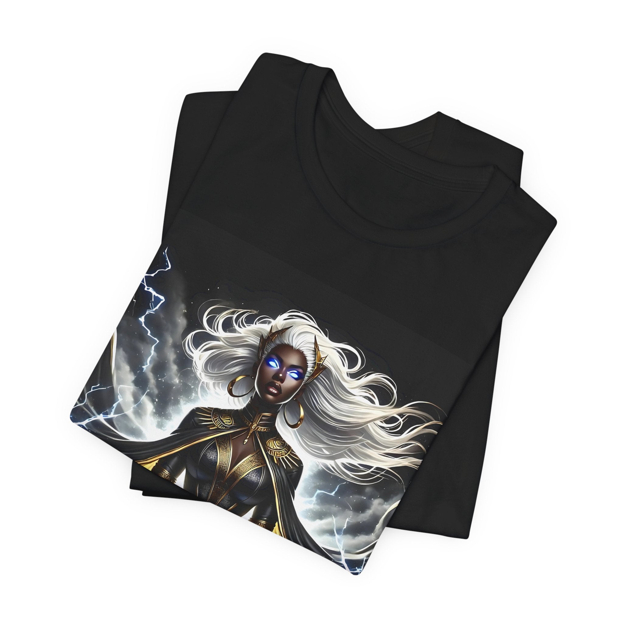 Essence Storm Goddess Tee: Unisex Jersey Short Sleeve Tee, Witchy Shirt, Lightning Graphic Tee, Fantasy Apparel, Gift for Nerds, Sci-Fi Outfit