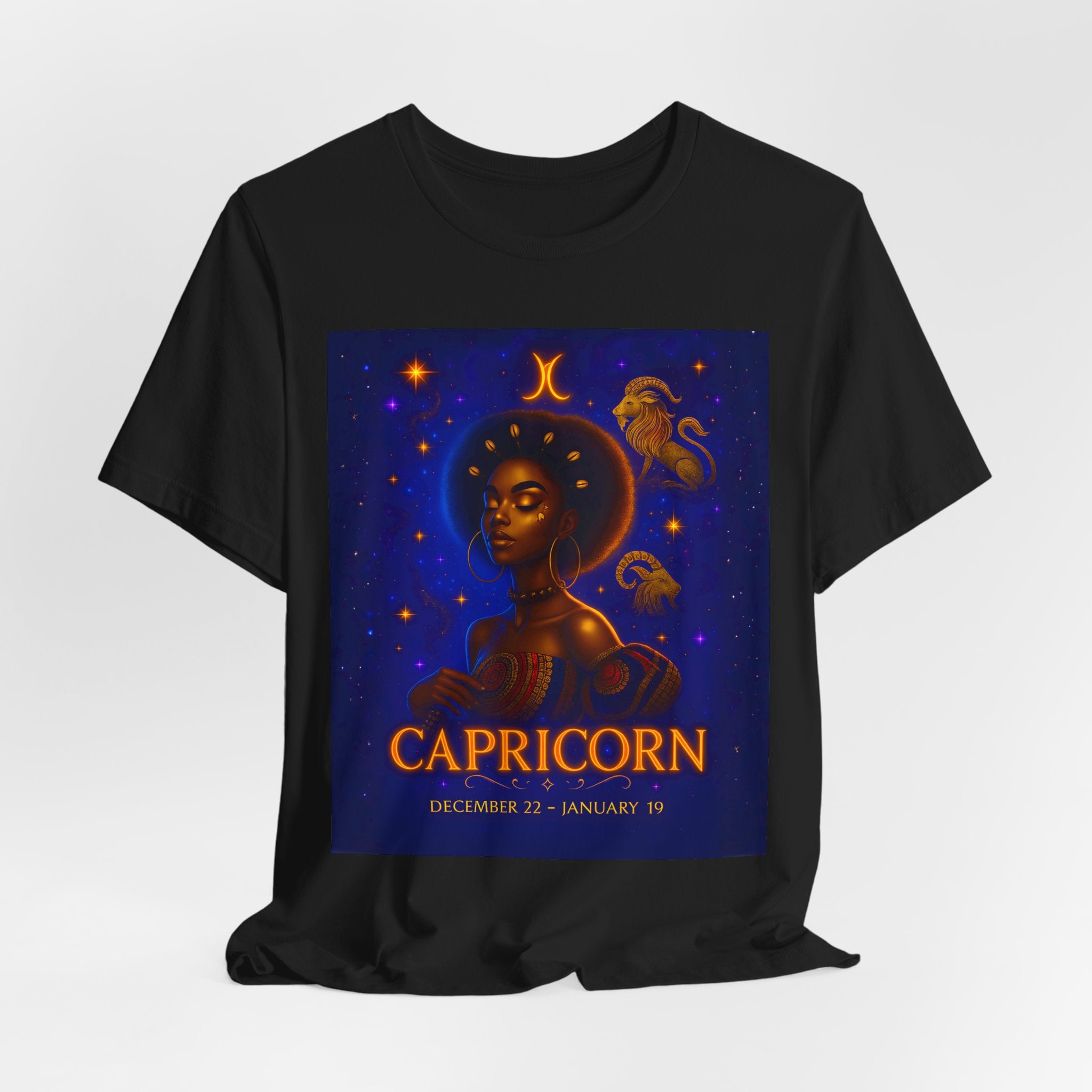 Essence of the Ancestors Capricorn Unisex Jersey Tee - Zodiac Sign Shirt for Astrology Lovers, Birthday Gift, Horoscope T-Shirt, Cosmic Apparel, Starry Nights