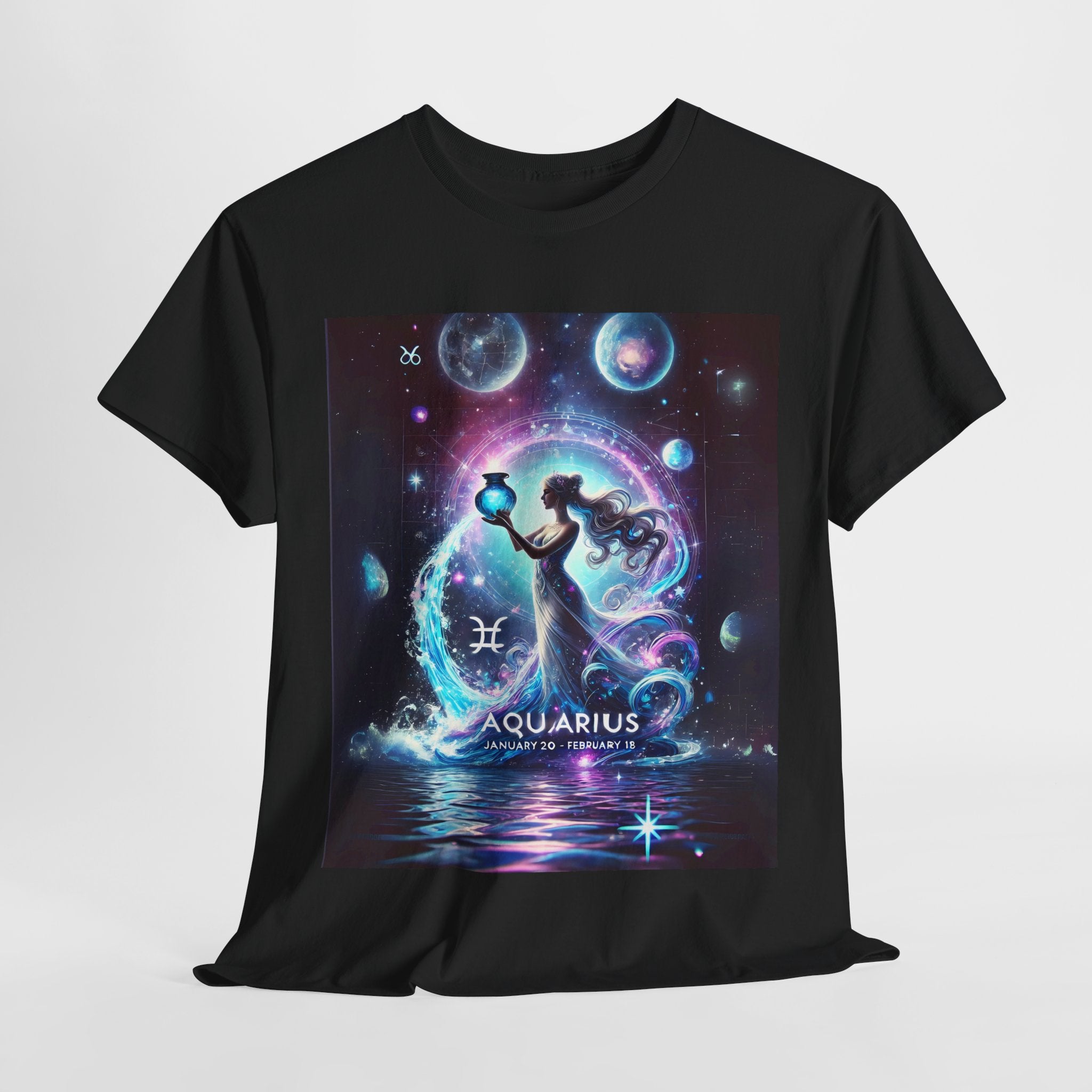 Aquarius Zodiac Unisex Tee - Wearable Art, Unique Gift, Casual Ware, Birthday Present, Zodiac Apparel