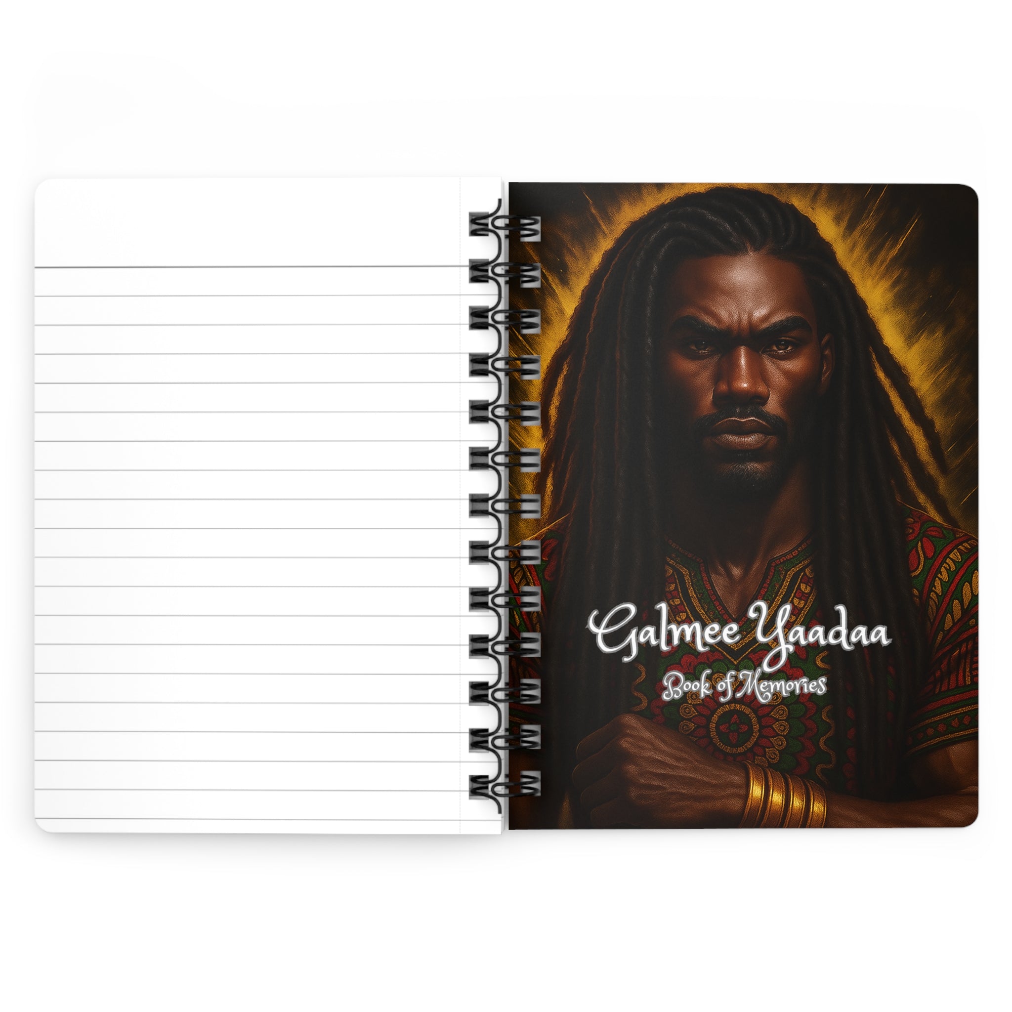 Galmee Yaadaa Men's Daily Journal, Book of Memories, Artistic Notebook, Writing Journal, Gift for Self or Family, Unique Keepsake