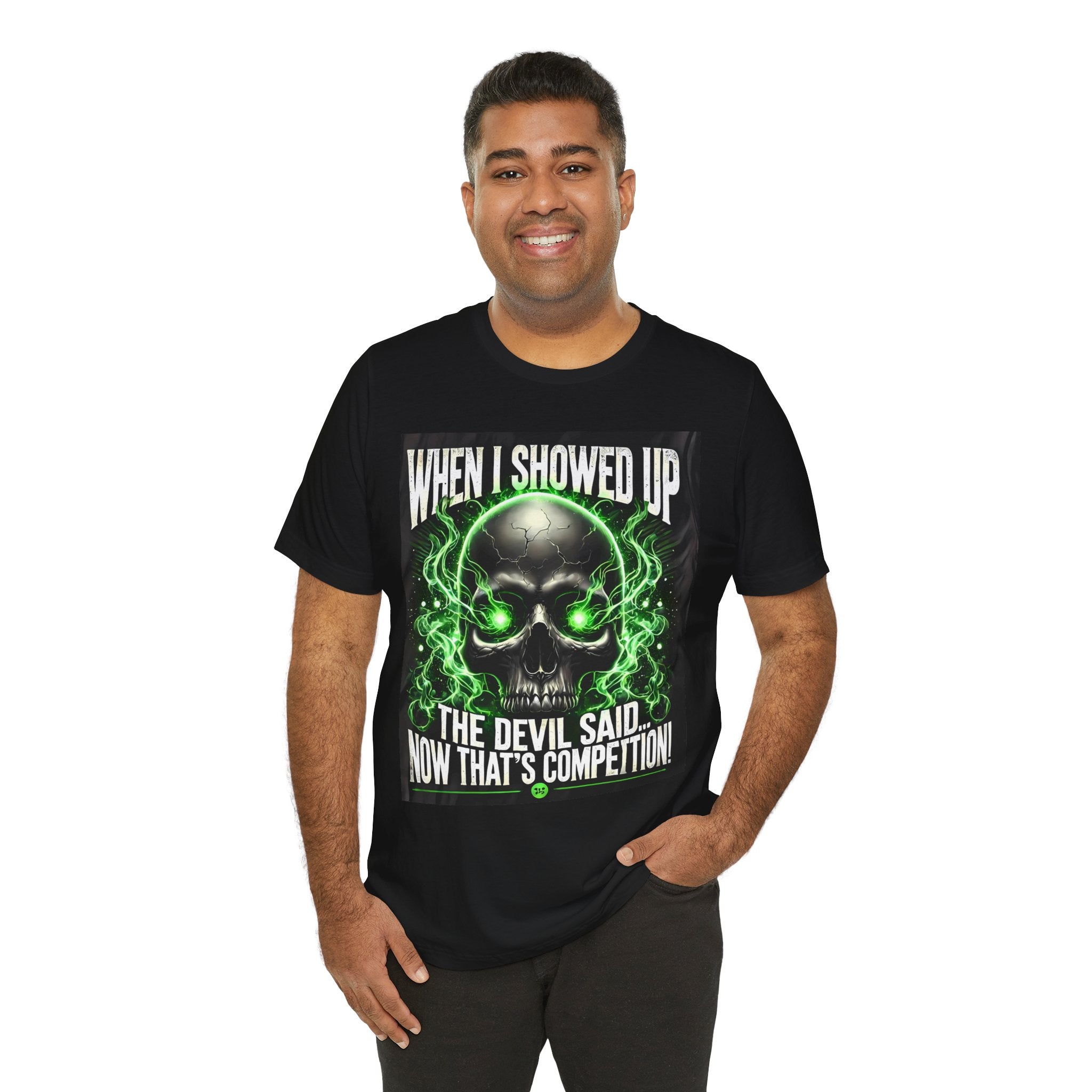Essence Devil's Competition Graphic Tee, Unisex T-Shirt, Halloween Shirt, Funny Halloween Gift, Skull Design, Unique Graphic Apparel
