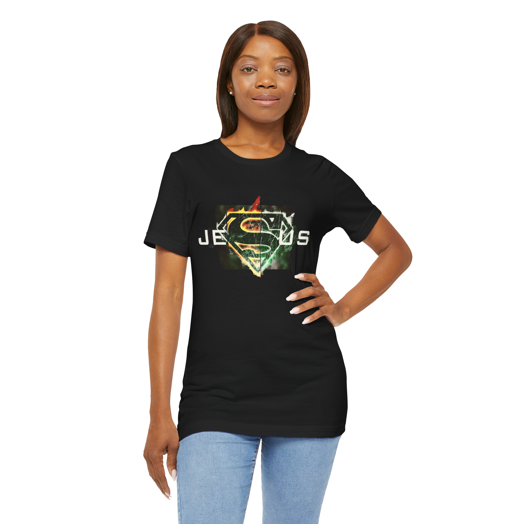 Essence Superhero Jesus Tee, Faith T-Shirt, Christian Apparel, Unisex Graphic Tee, Religious Gift, Inspirational Clothing