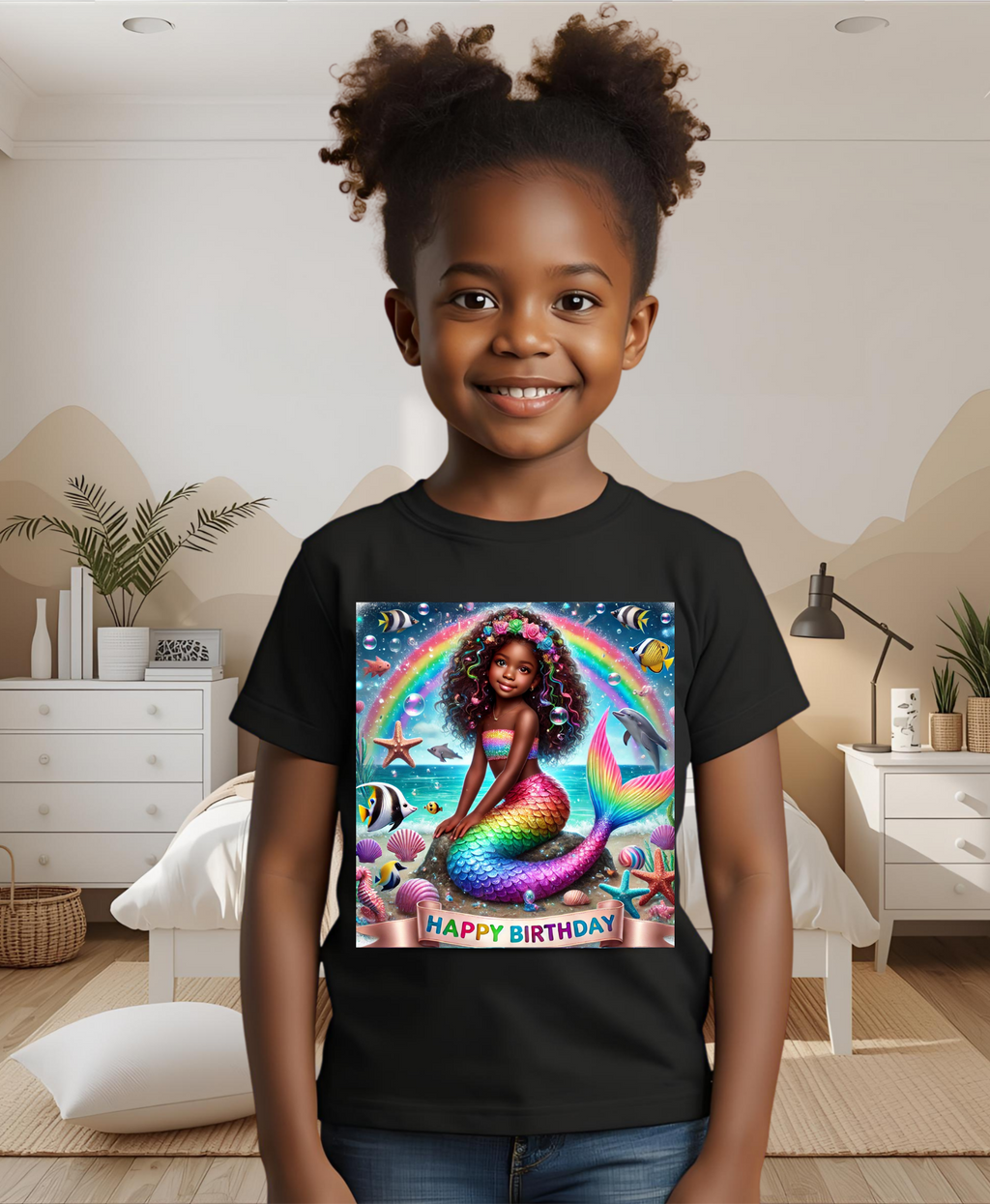 Essence (Mermaid Birthday Girl) Toddler Short Sleeve T-Shirts