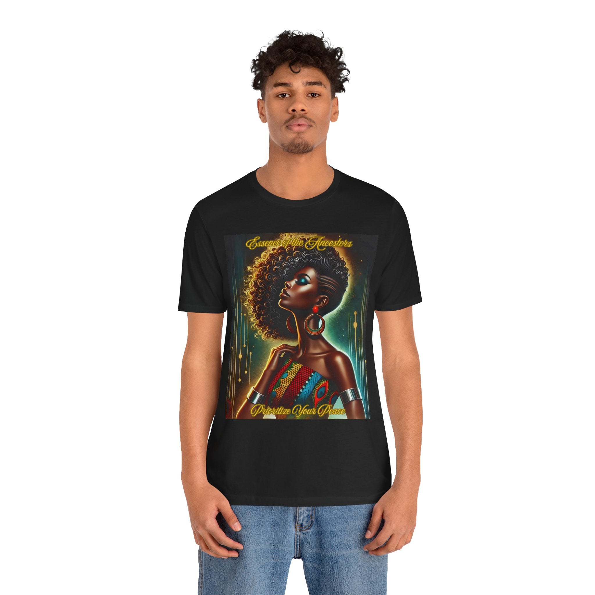 Essence of the Ancestors Prioritize Your Peace Inspired Tee, Celebrate Black Culture Shirt, Graphic T-Shirt, Unisex Jersey Tee, Unique Gift for Her