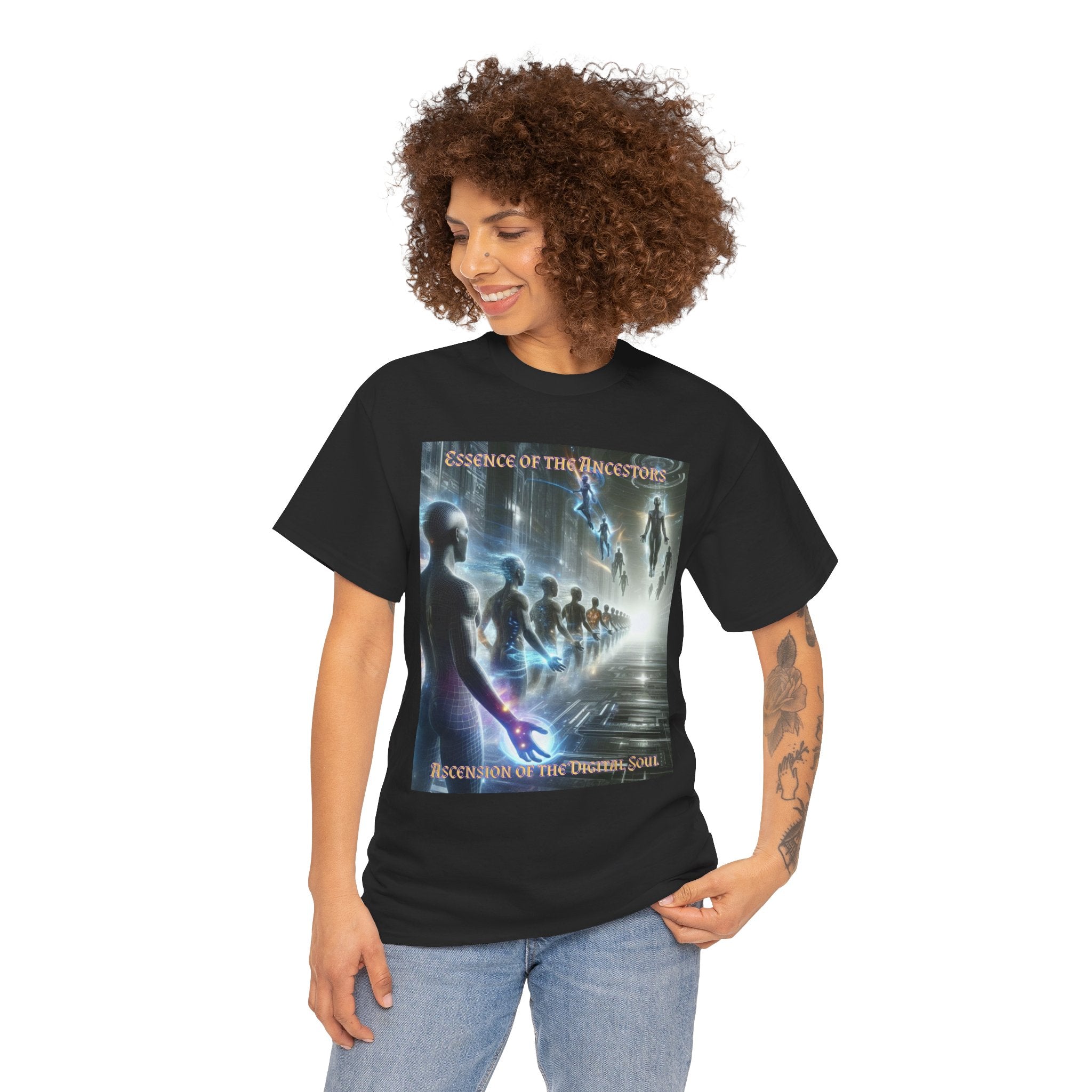 Essence of the Ancestors (Ascension of the Digital Soul) Unisex Tee - Wearable Afrocentric Art, Unique Gift, Casual Ware, Birthday Present, Celebration Apparel
