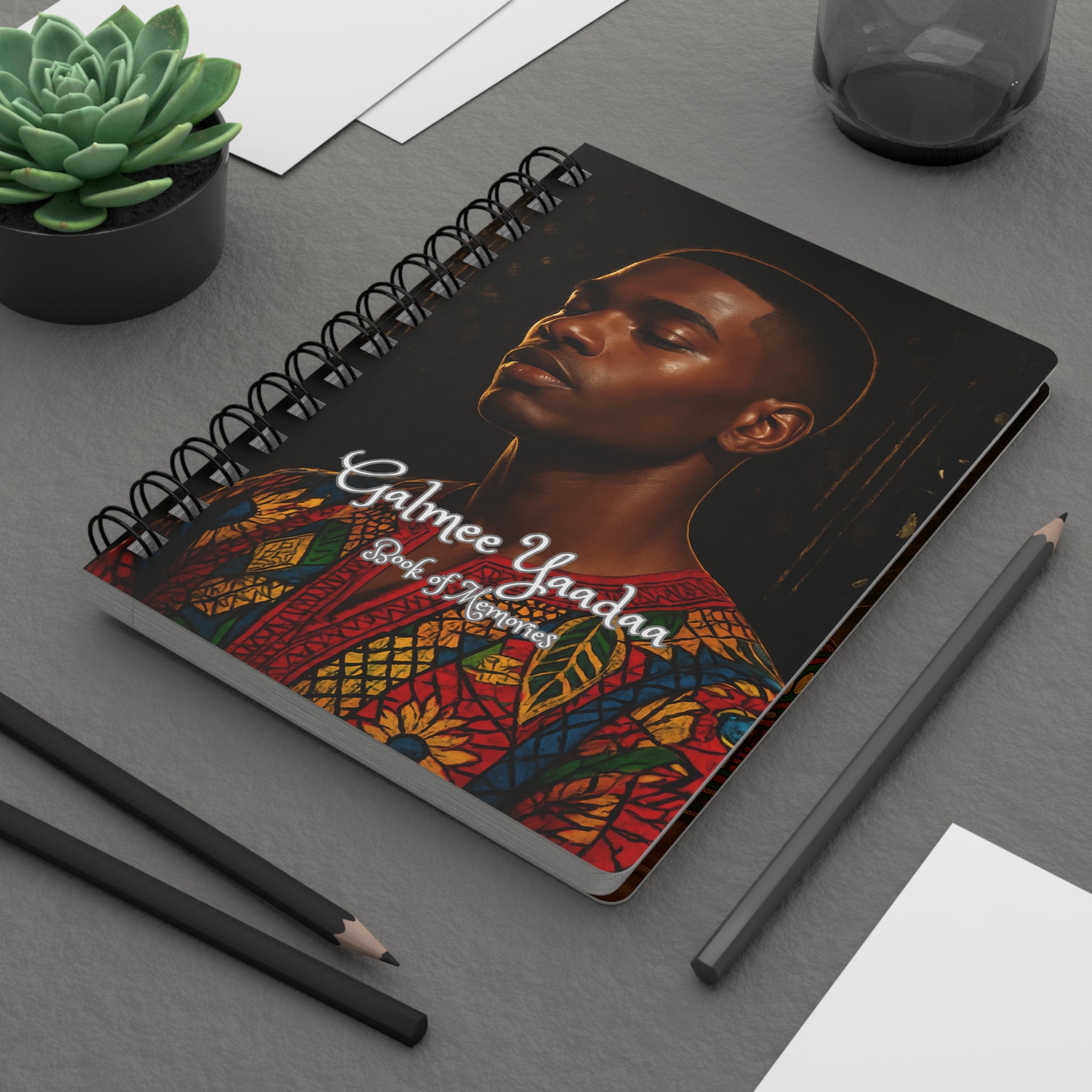 Galmee Yaadaa Men's Daily Journal, Book of Memories, Artistic Notebook, Writing Journal, Gift for Self or Family, Unique Keepsake