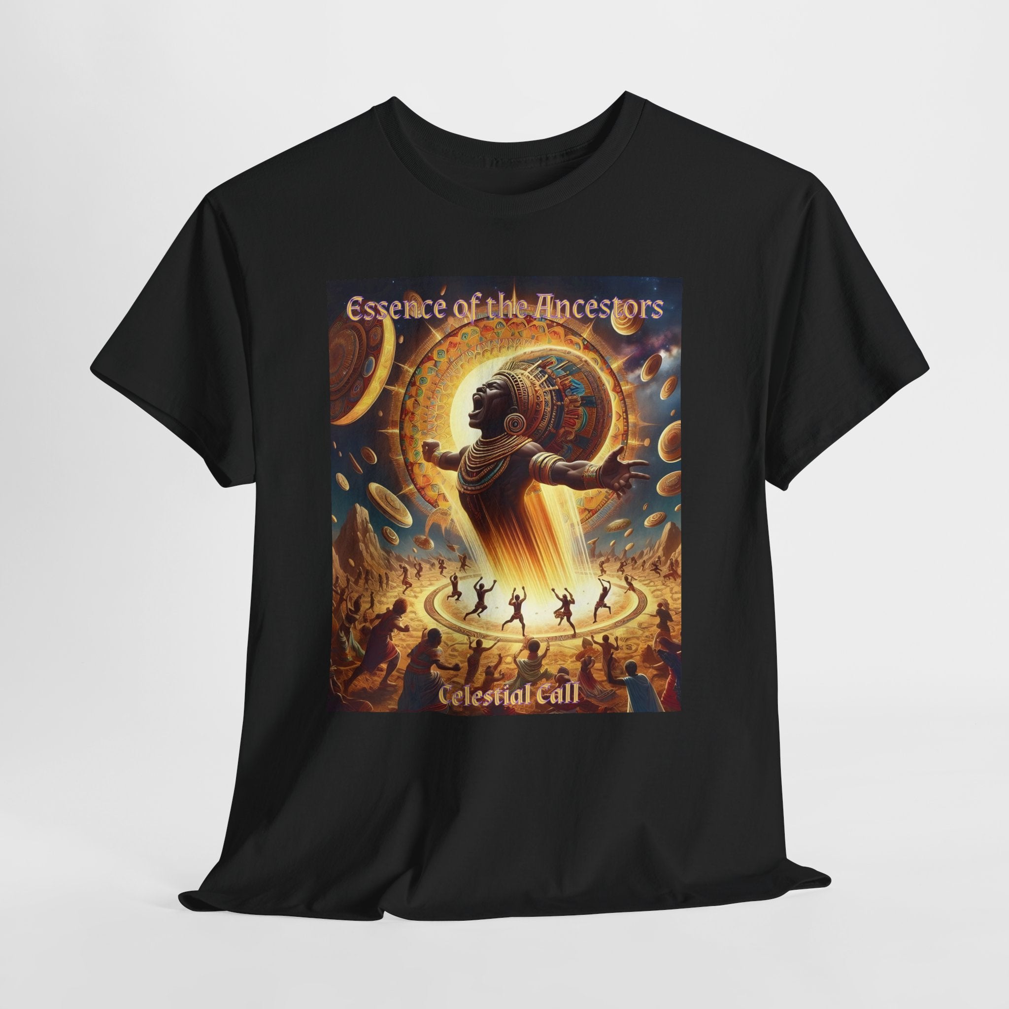 Essence of the Ancestors (Celestial Call) Unisex Tee - Wearable Afrocentric Art, Unique Gift, Casual Ware, Birthday Present, Celebration Apparel