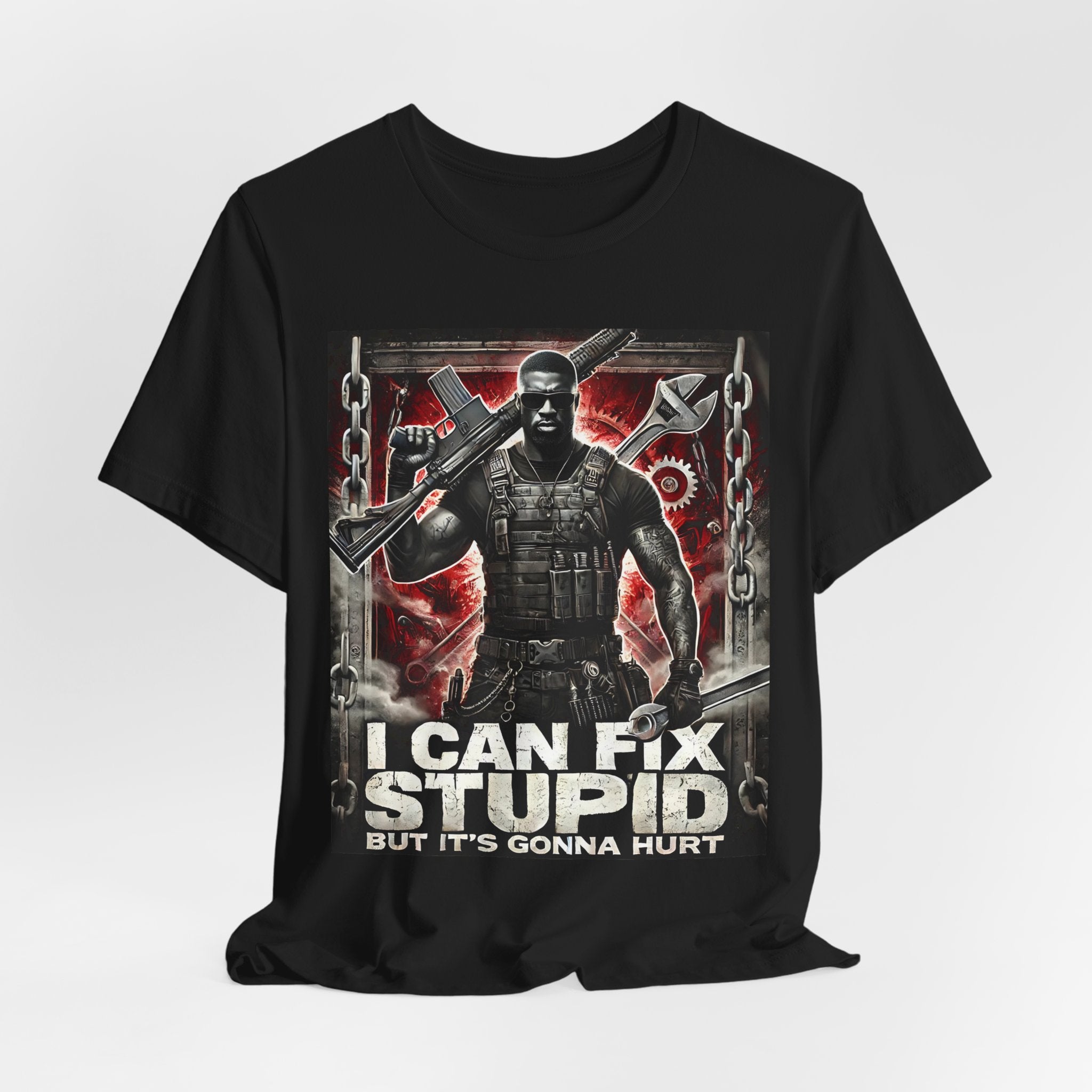 Essence I Can Fix Stupid Unisex Tee, Funny Graphic Shirt, Gift for Men, Cool Casual Wear, Birthday Present, Statement T-Shirt