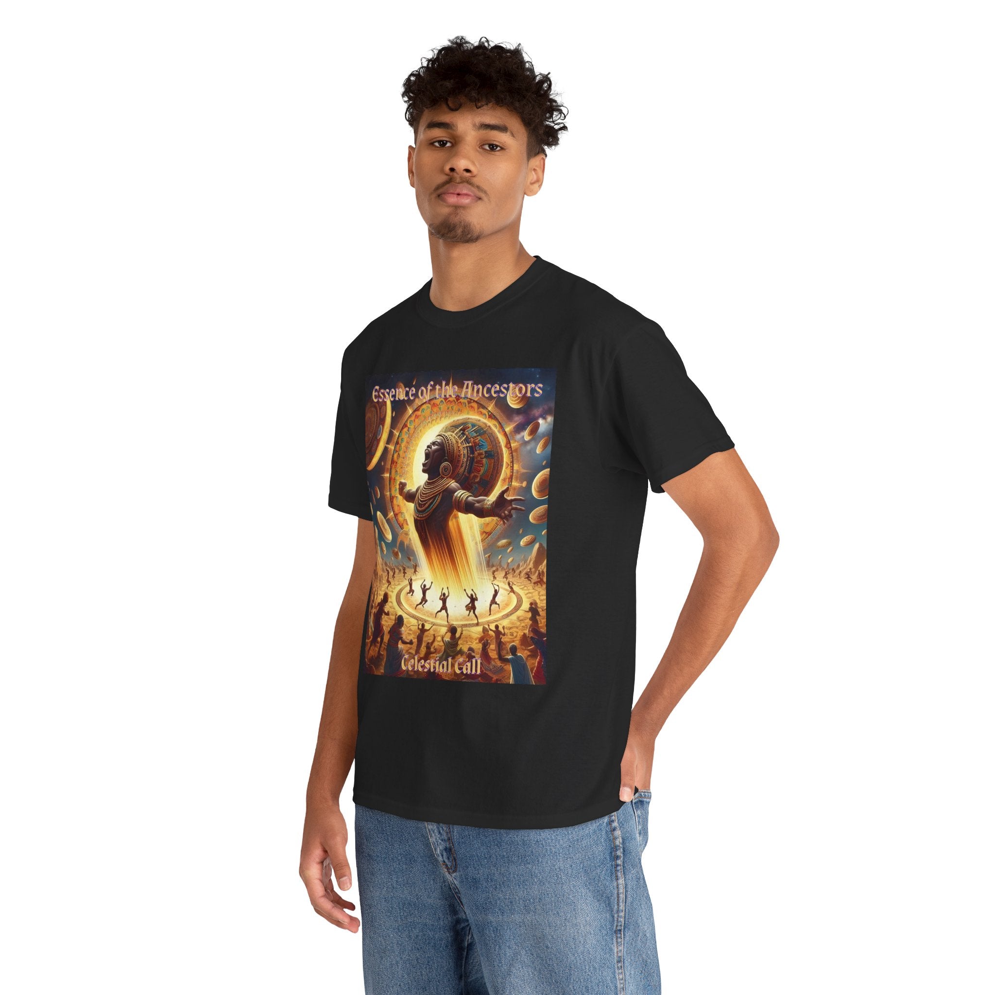 Essence of the Ancestors (Celestial Call) Unisex Tee - Wearable Afrocentric Art, Unique Gift, Casual Ware, Birthday Present, Celebration Apparel