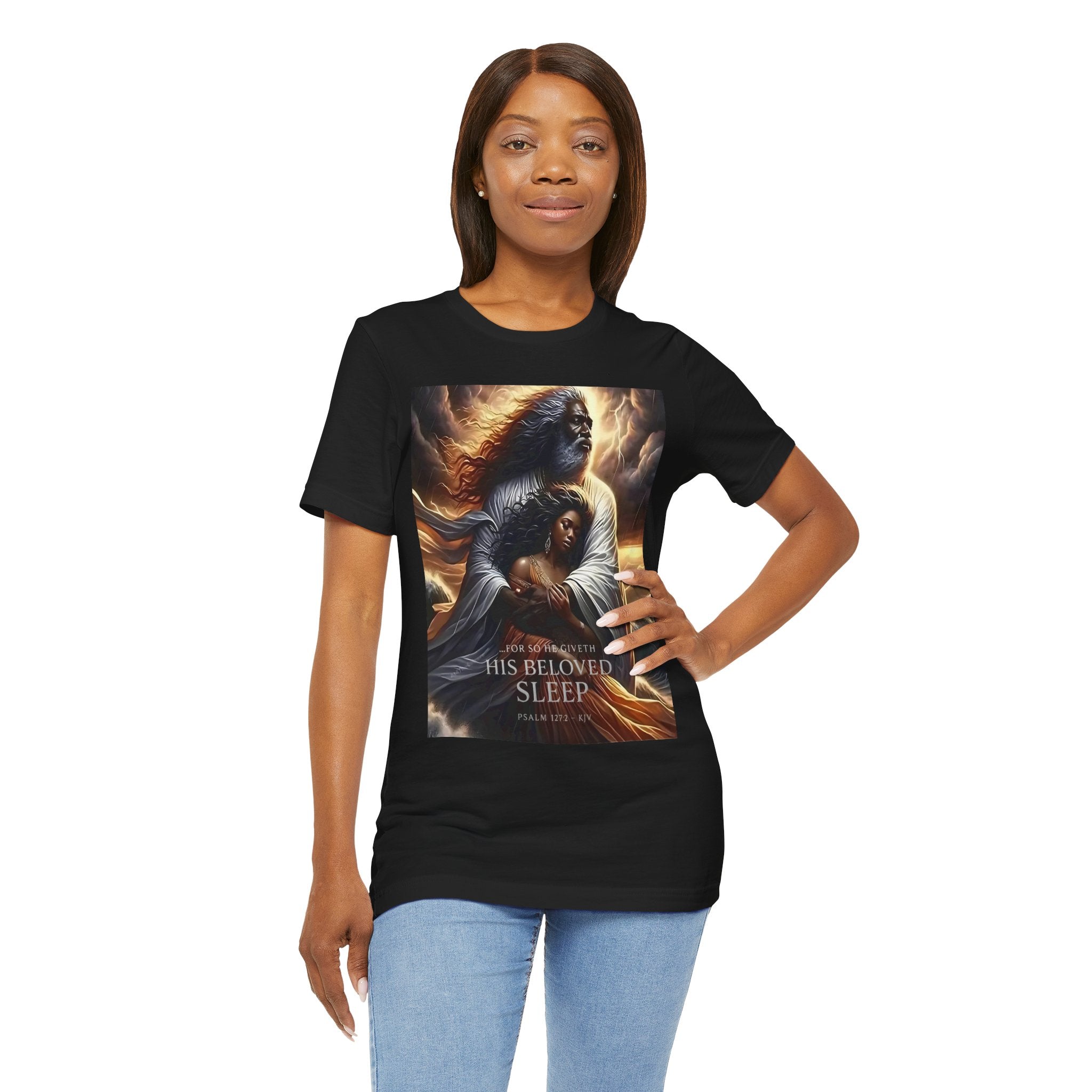 Essence Spiritual Graphic Tee: His Beloved Sleep, Religious T-Shirt, Inspirational Apparel, Faith-Based Gift, Unisex Top