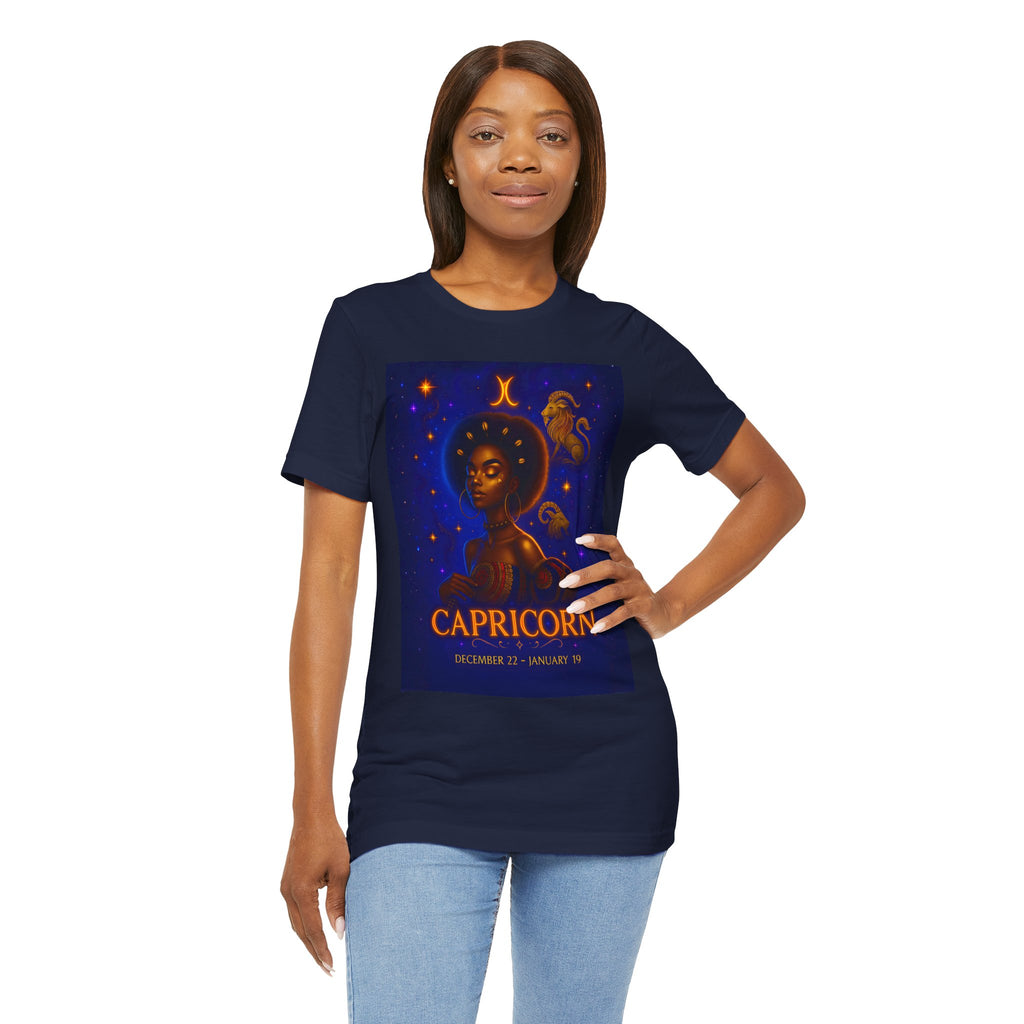 Essence of the Ancestors Capricorn Unisex Jersey Tee - Zodiac Sign Shirt for Astrology Lovers, Birthday Gift, Horoscope T-Shirt, Cosmic Apparel, Starry Nights