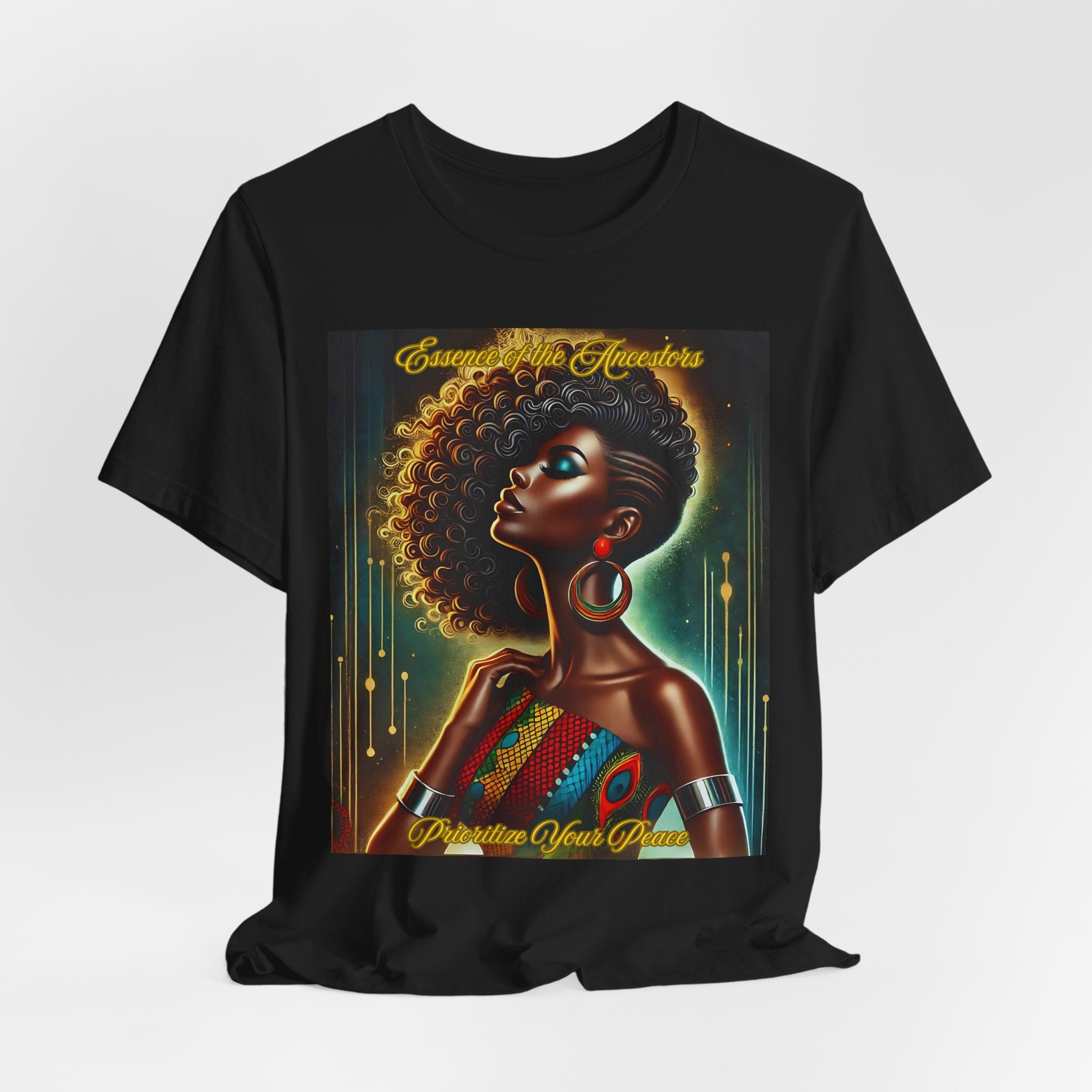 Essence of the Ancestors Prioritize Your Peace Inspired Tee, Celebrate Black Culture Shirt, Graphic T-Shirt, Unisex Jersey Tee, Unique Gift for Her