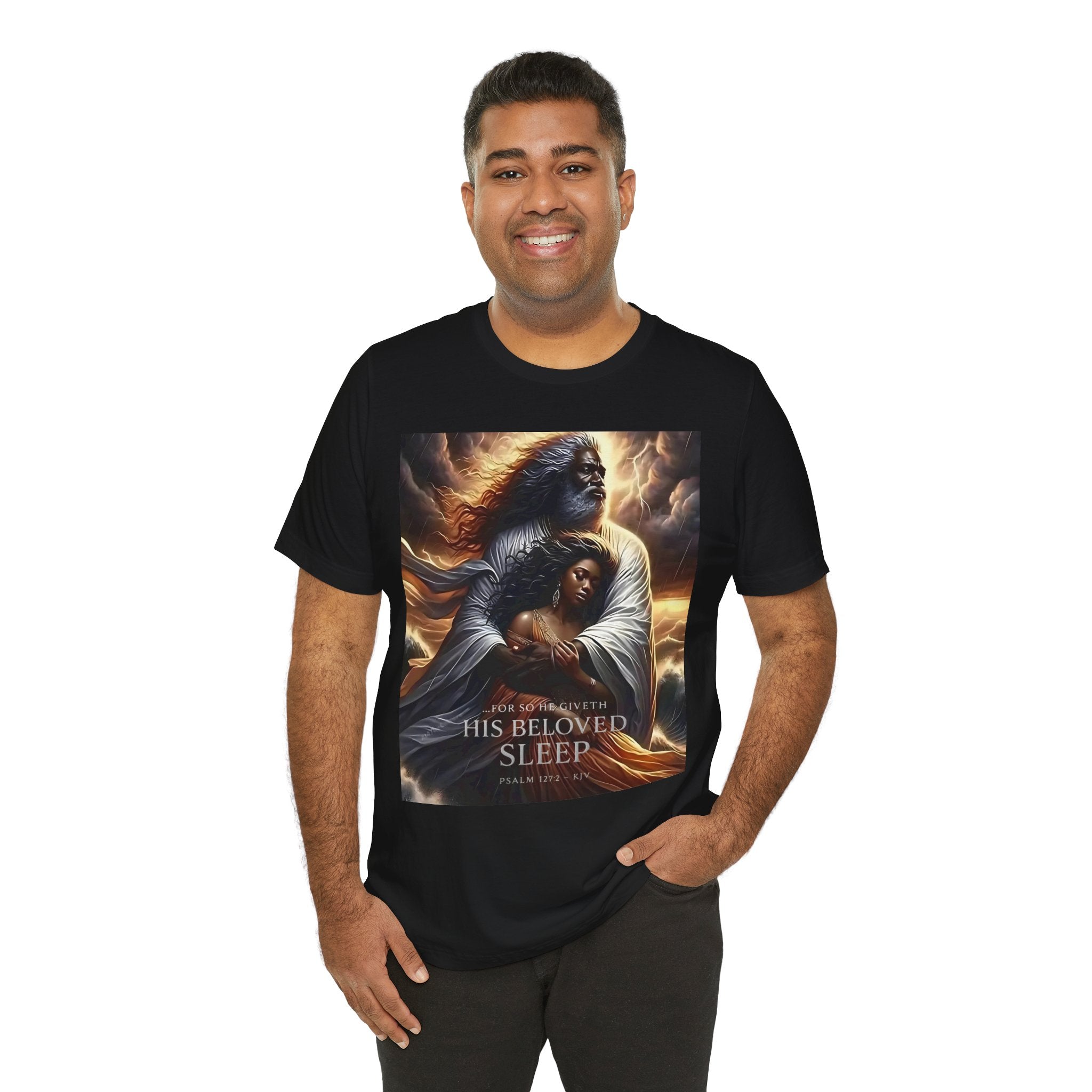 Essence Spiritual Graphic Tee: His Beloved Sleep, Religious T-Shirt, Inspirational Apparel, Faith-Based Gift, Unisex Top