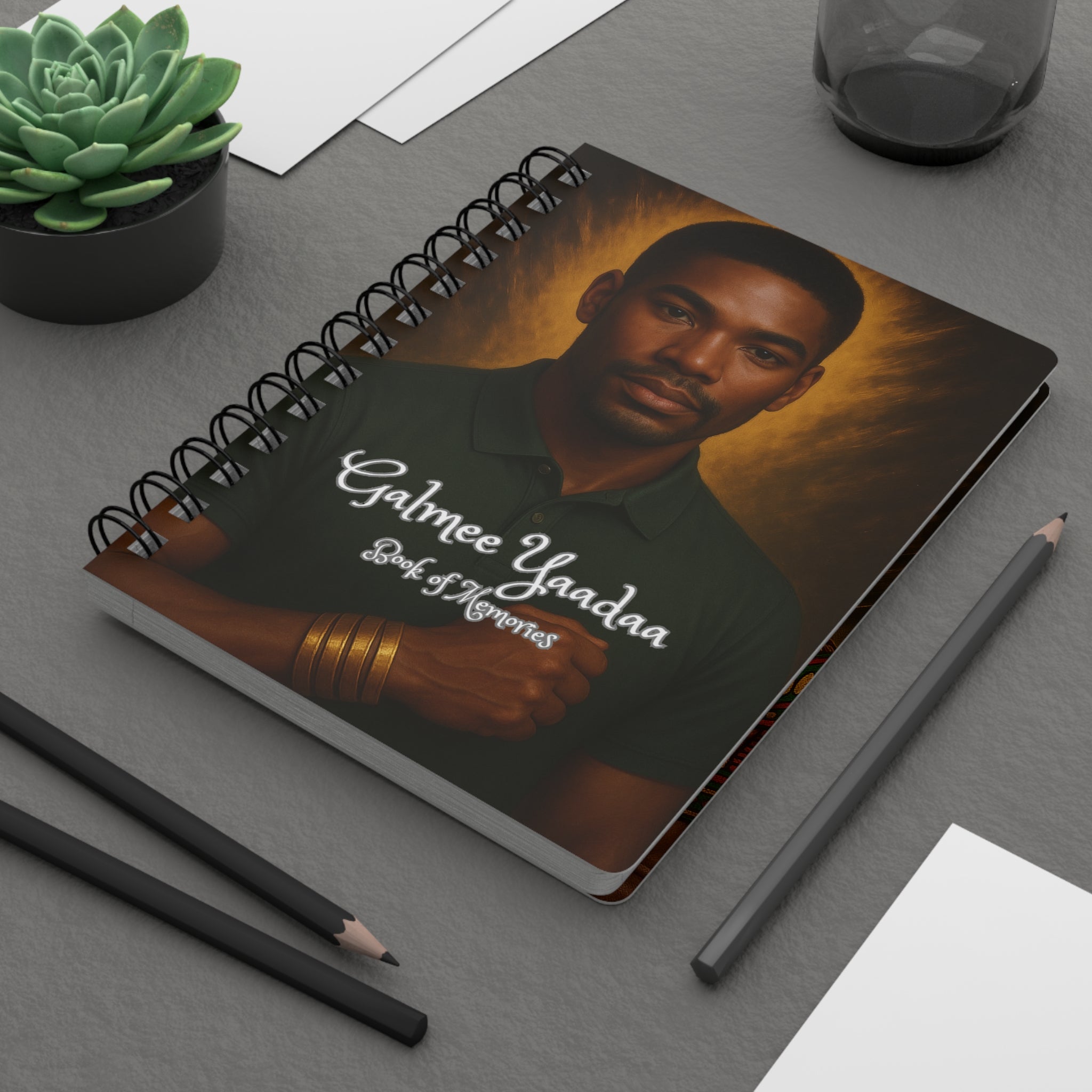 Galmee Yaadaa Men's Daily Journal, Book of Memories, Artistic Notebook, Writing Journal, Gift for Self or Family, Unique Keepsake