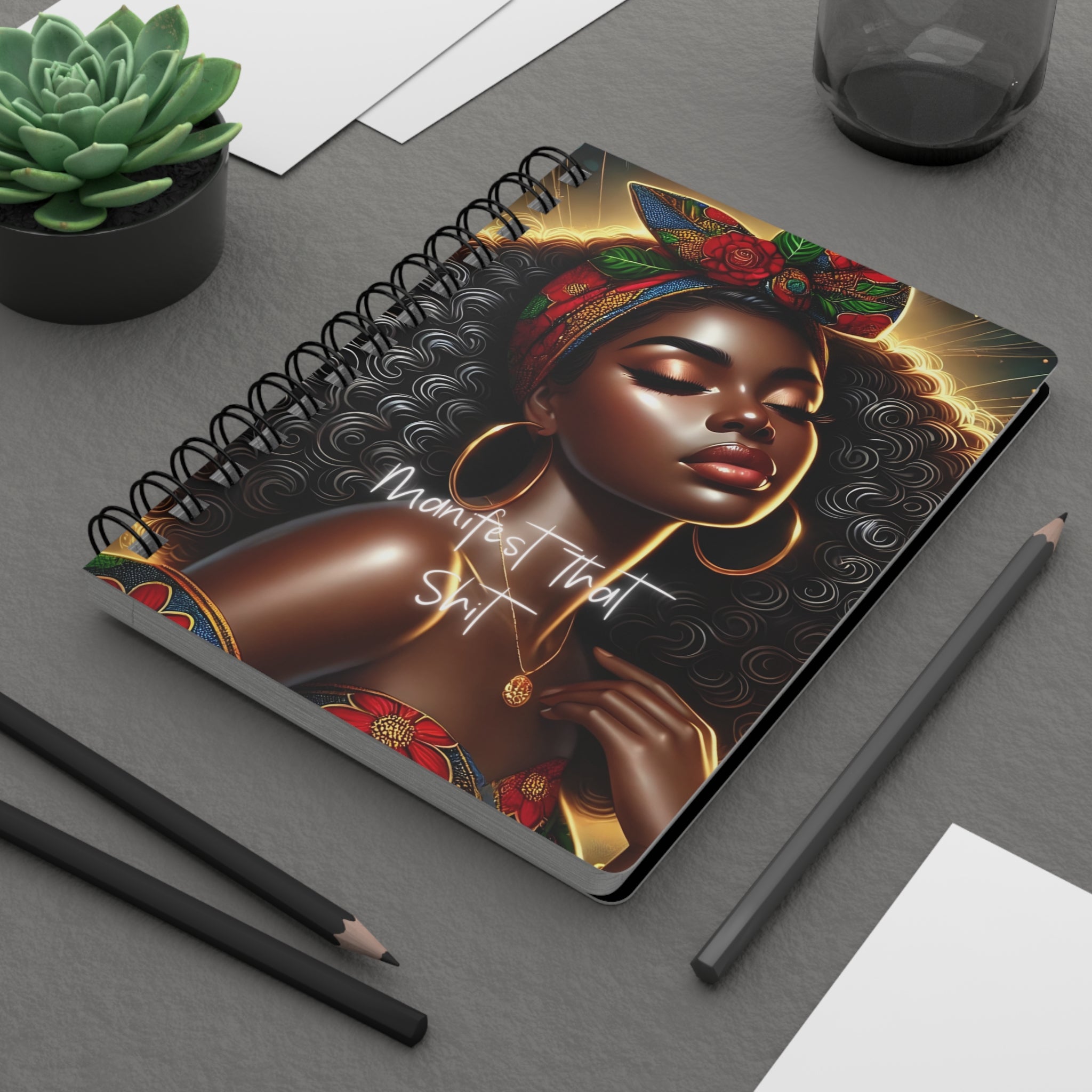 Essence Manifest That Shit Journal, Spiral Bound Journal, Inspirational Writing, Self-Care Gift, Motivational Notebook, Black Girl Magic Journal