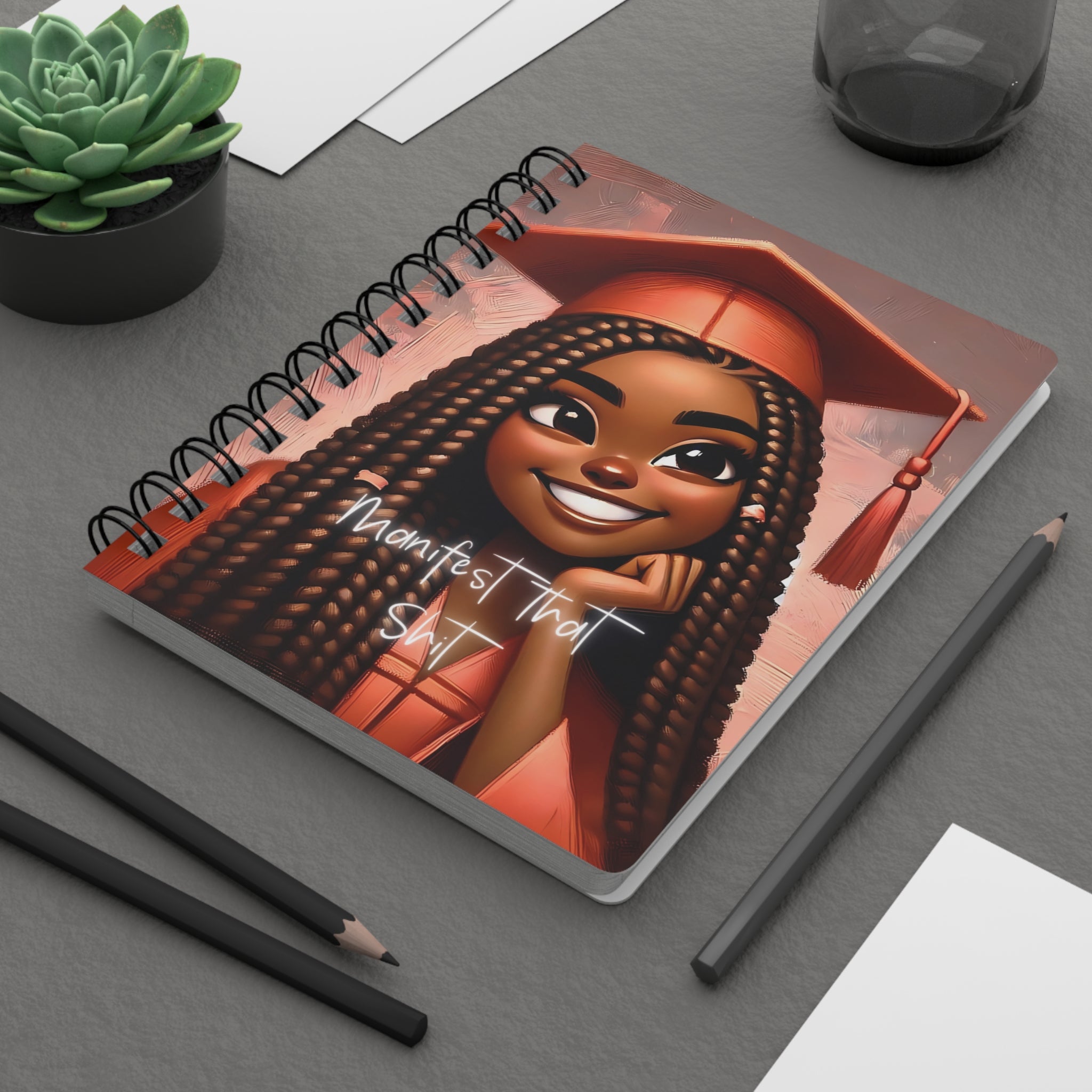 Essence Manifest That Shit Spiral Bound Journal | Motivational Notebook, Graduation Gift, Goal Planner, Affirmation Diary, Student Organizer