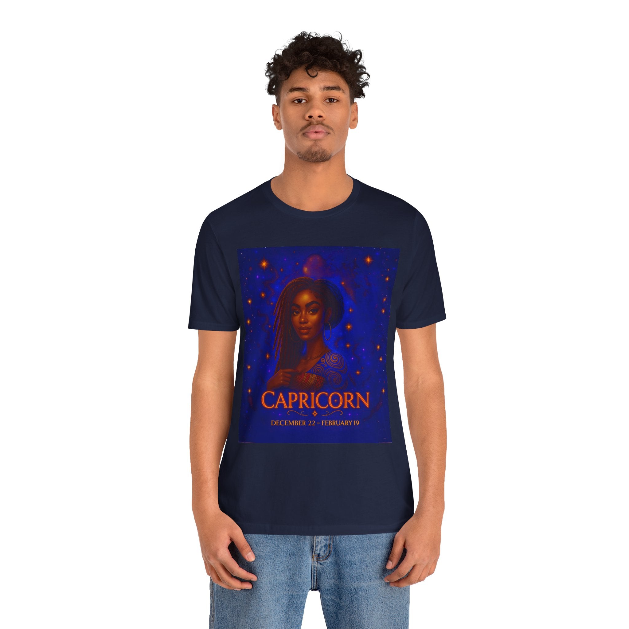 Essence Capricorn Unisex Jersey Tee - Zodiac Sign Shirt for Astrology Lovers, Birthday Gift, Horoscope T-Shirt, Cosmic Apparel, Starry Nights