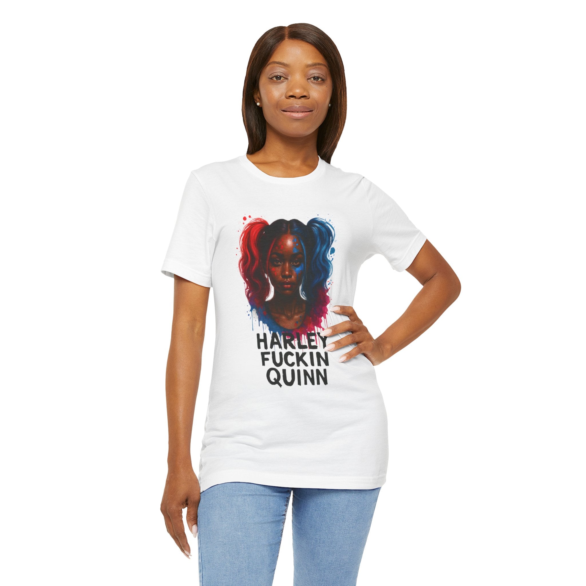Essence Harley Quinn Inspired Unisex Tee - Graphic Tee, Casual Wear, Pop Culture Shirt, Comic Fan Gift, Halloween Costume Top