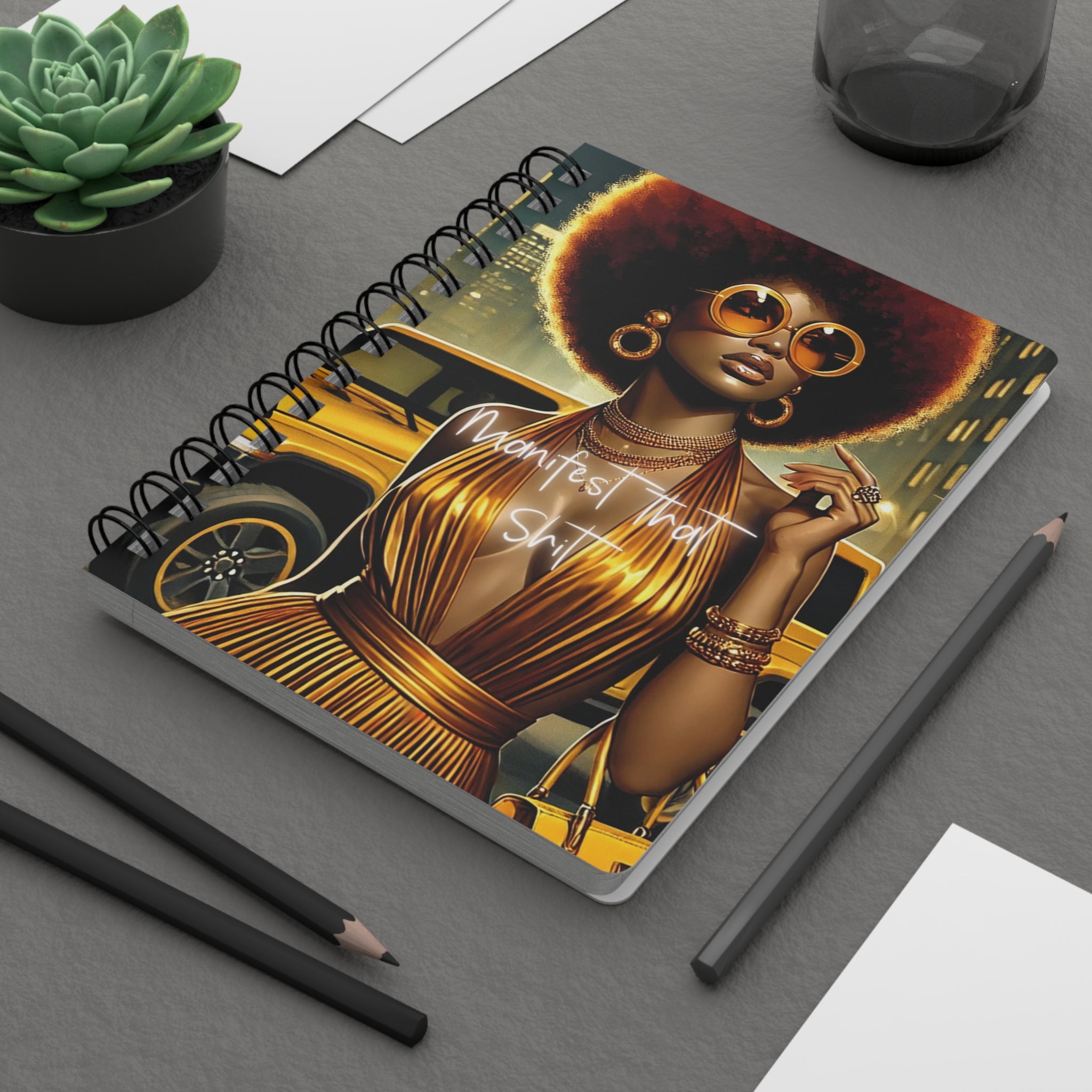 Essence Manifest That Shit Spiral Journal - Manifest That Shit, Inspirational Notebook, Creative Writing Journal, Self-Care Diary, Unique Gift for Her