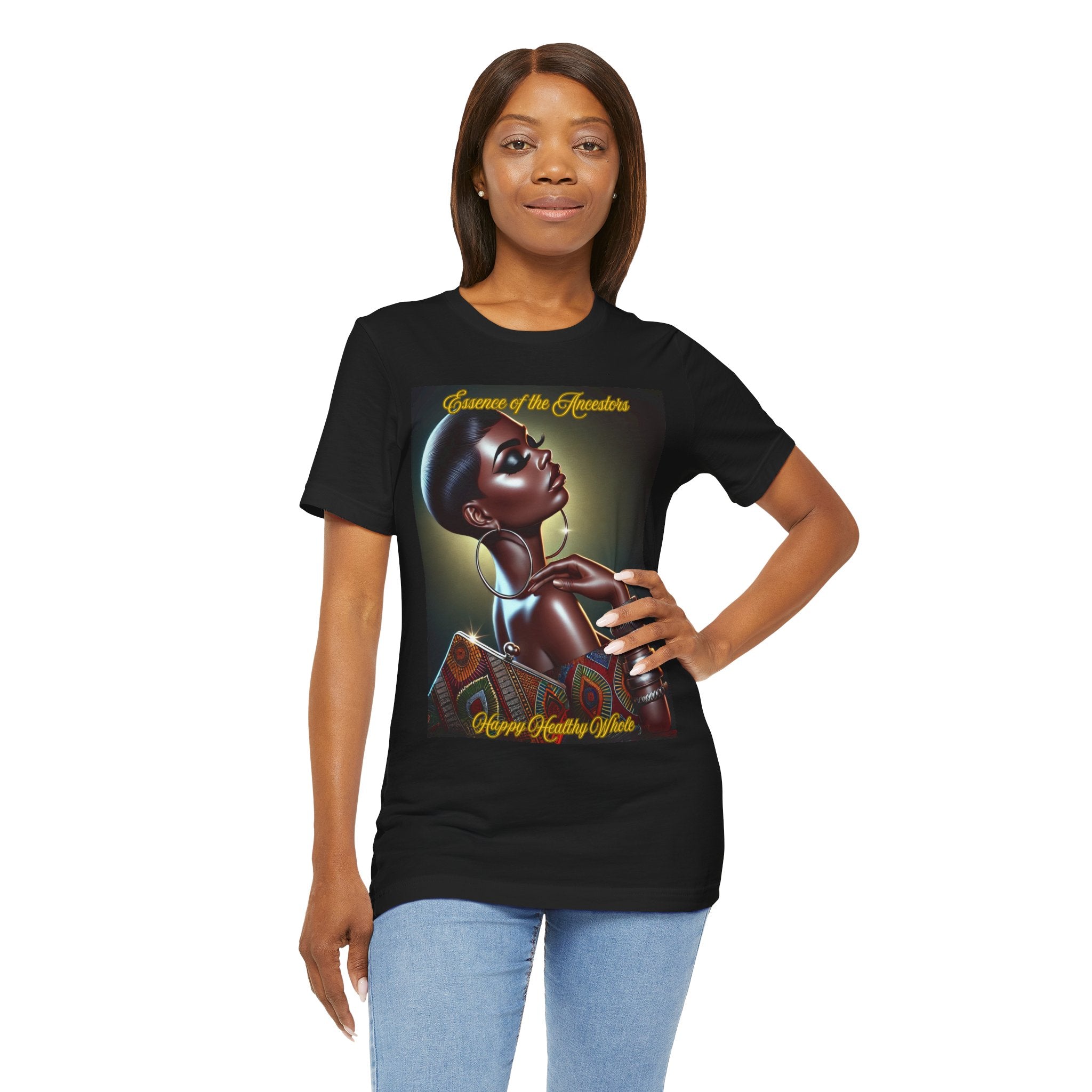 Essence of the Ancestors (Happy Healthy Whole) Graphic Tee for Unisex, Affirmation T-Shirt, Cultural Pride Wear, Gifts for Her, Mixed Heritage Fashion