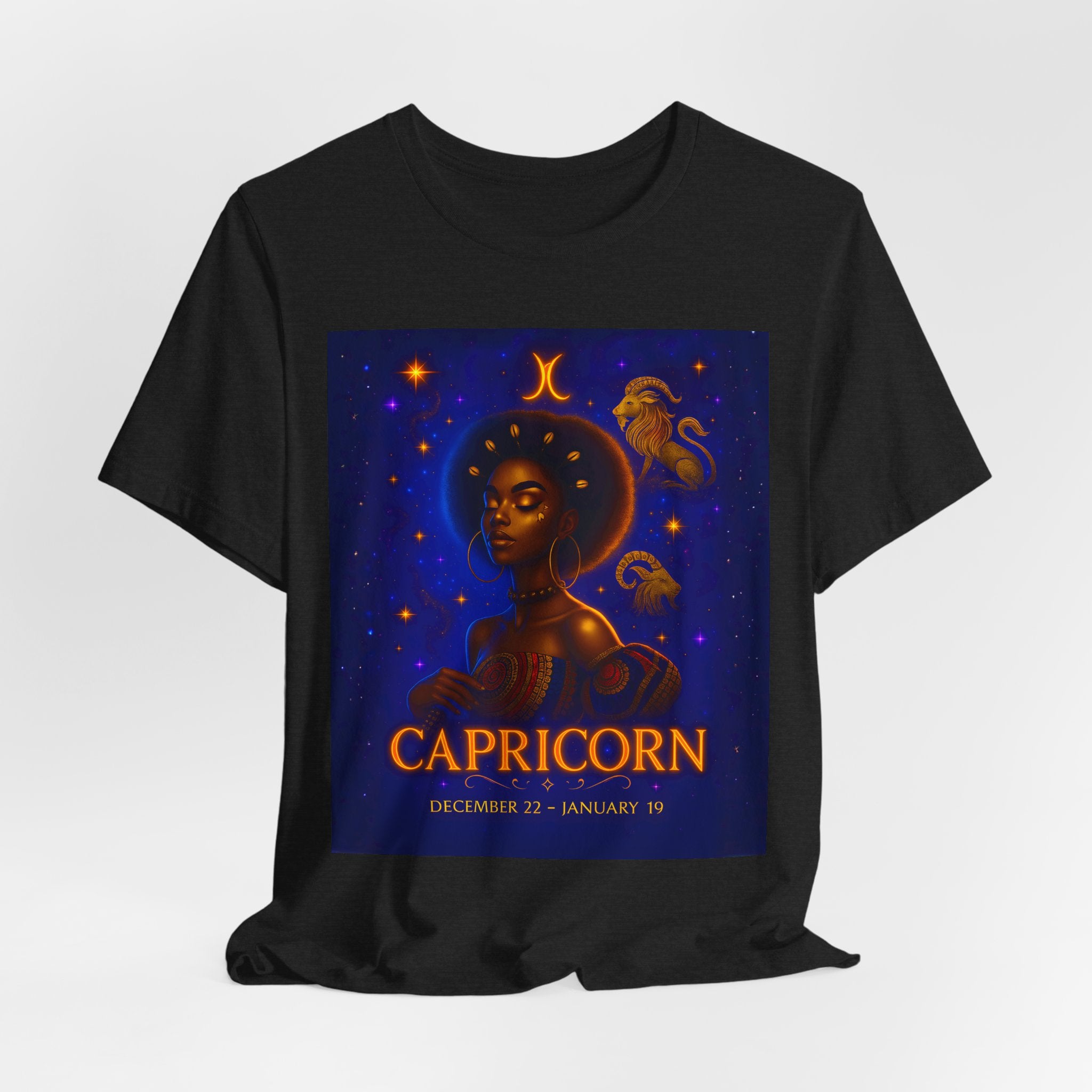 Essence of the Ancestors Capricorn Unisex Jersey Tee - Zodiac Sign Shirt for Astrology Lovers, Birthday Gift, Horoscope T-Shirt, Cosmic Apparel, Starry Nights