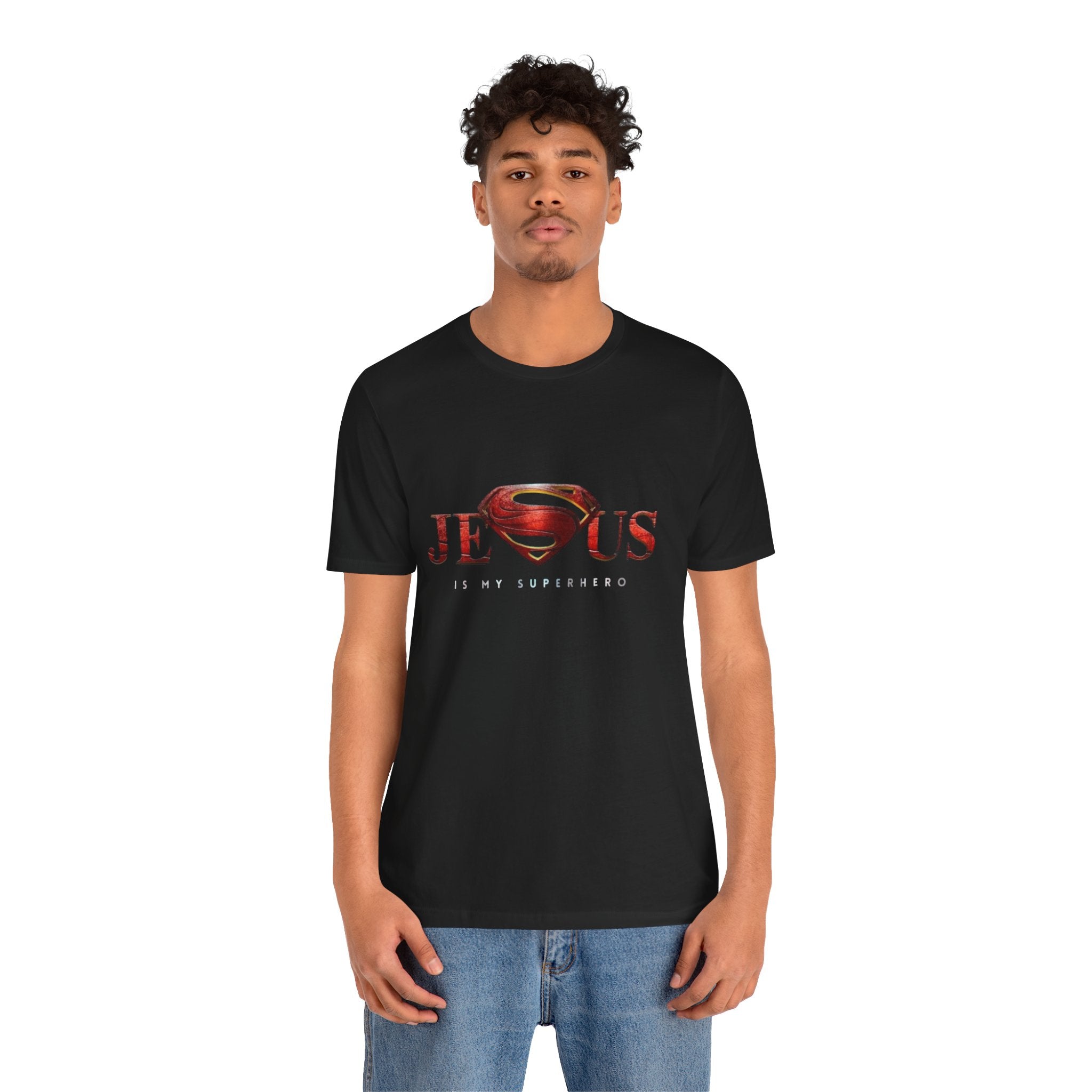 Essence Jesus is My Superhero Tee - Unisex Jersey Short Sleeve Shirt, Christian T-Shirt, Gift for Faith Enthusiasts, Religious Apparel, [...]