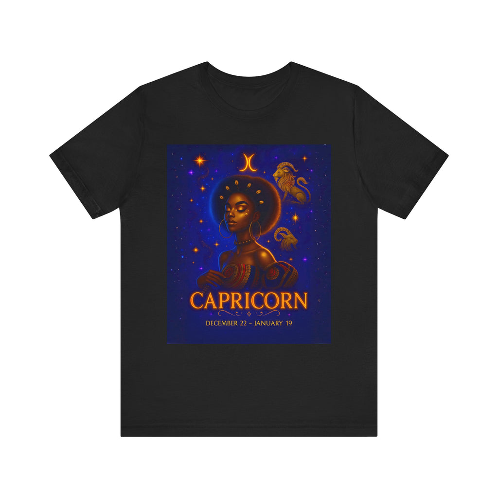 Essence of the Ancestors Capricorn Unisex Jersey Tee - Zodiac Sign Shirt for Astrology Lovers, Birthday Gift, Horoscope T-Shirt, Cosmic Apparel, Starry Nights