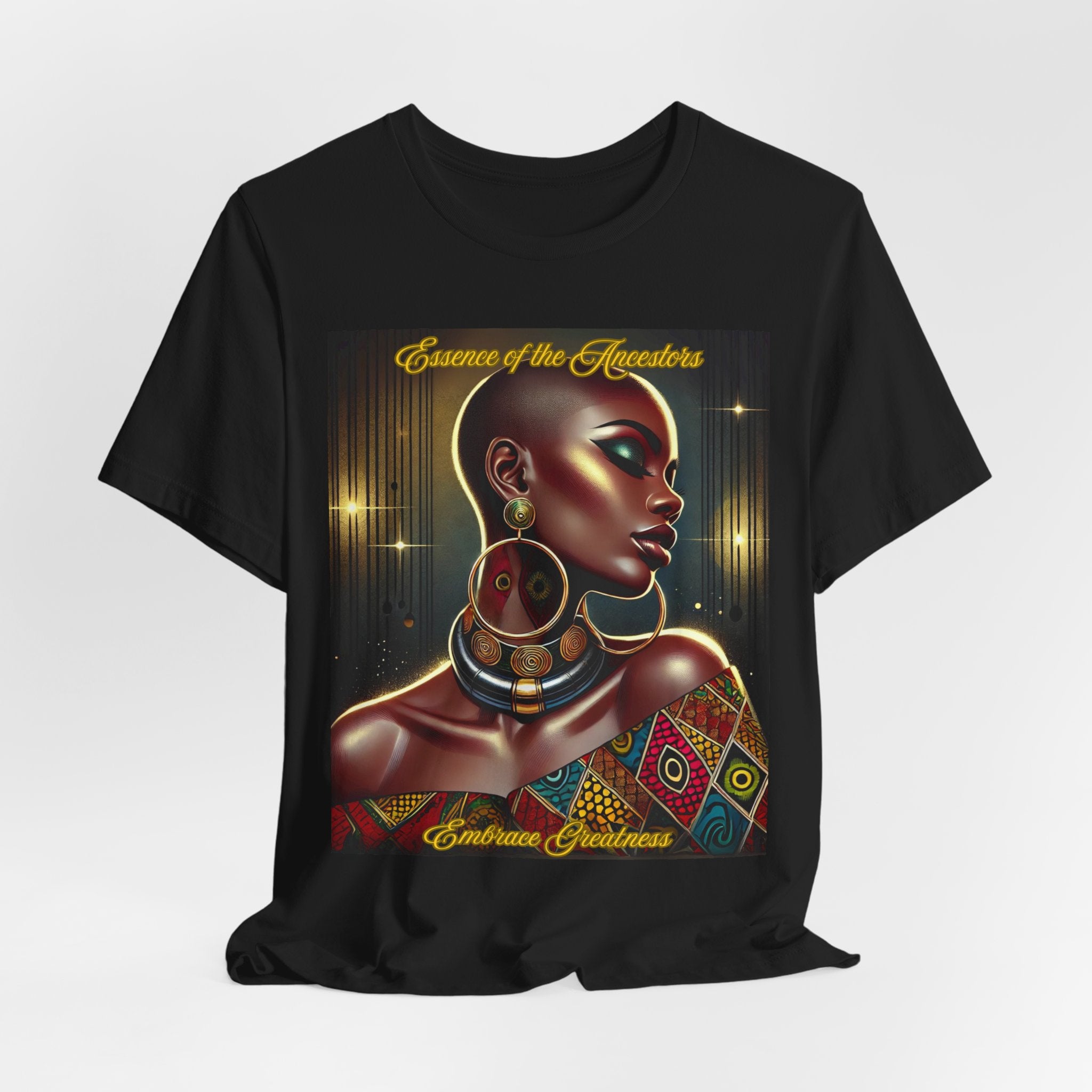 Essence of the Ancestors (Embrace Greatness) Graphic Tee, Cultural Heritage Shirt, Unisex Short Sleeve T-Shirt, Afrocentric Fashion, Gift for Art Lovers