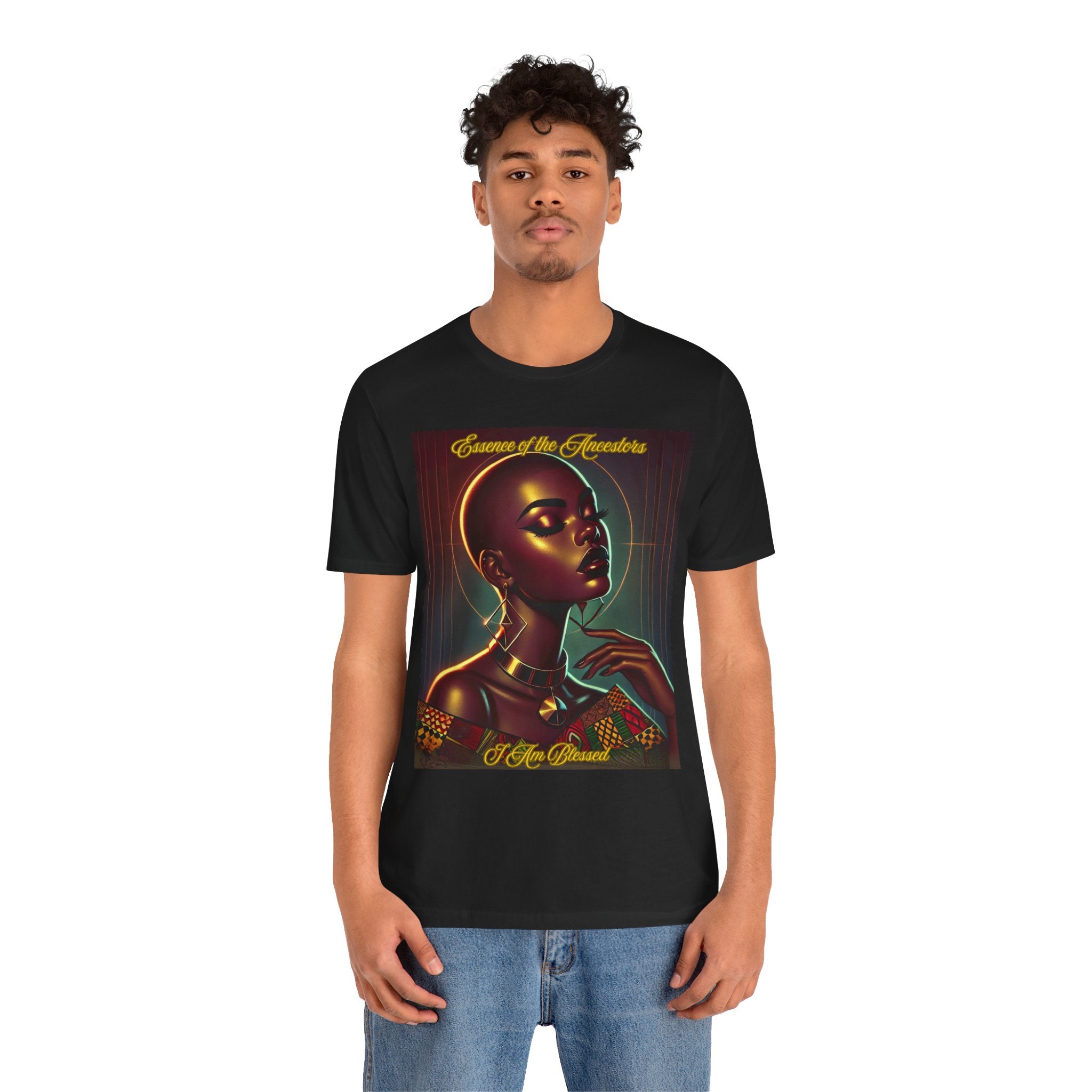 Essence of the Ancestors (I Am Blessed) Unisex Tee with Inspirational Design, Unique Gift for Art Lovers, Everyday Wear, Fashion Statement, Perfect for Celebrations